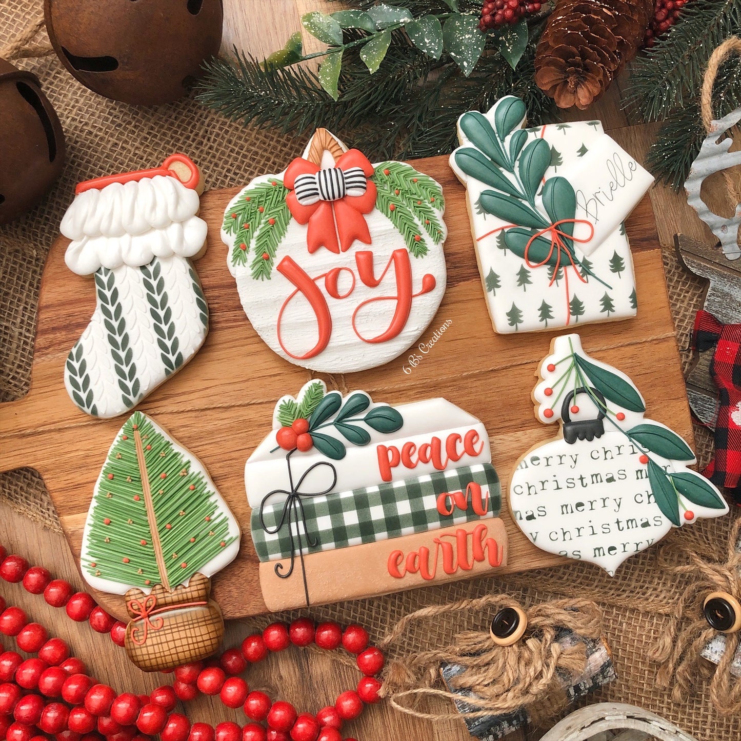 6 B's Creations Christmas Class Set of 6 Cookie Cutters