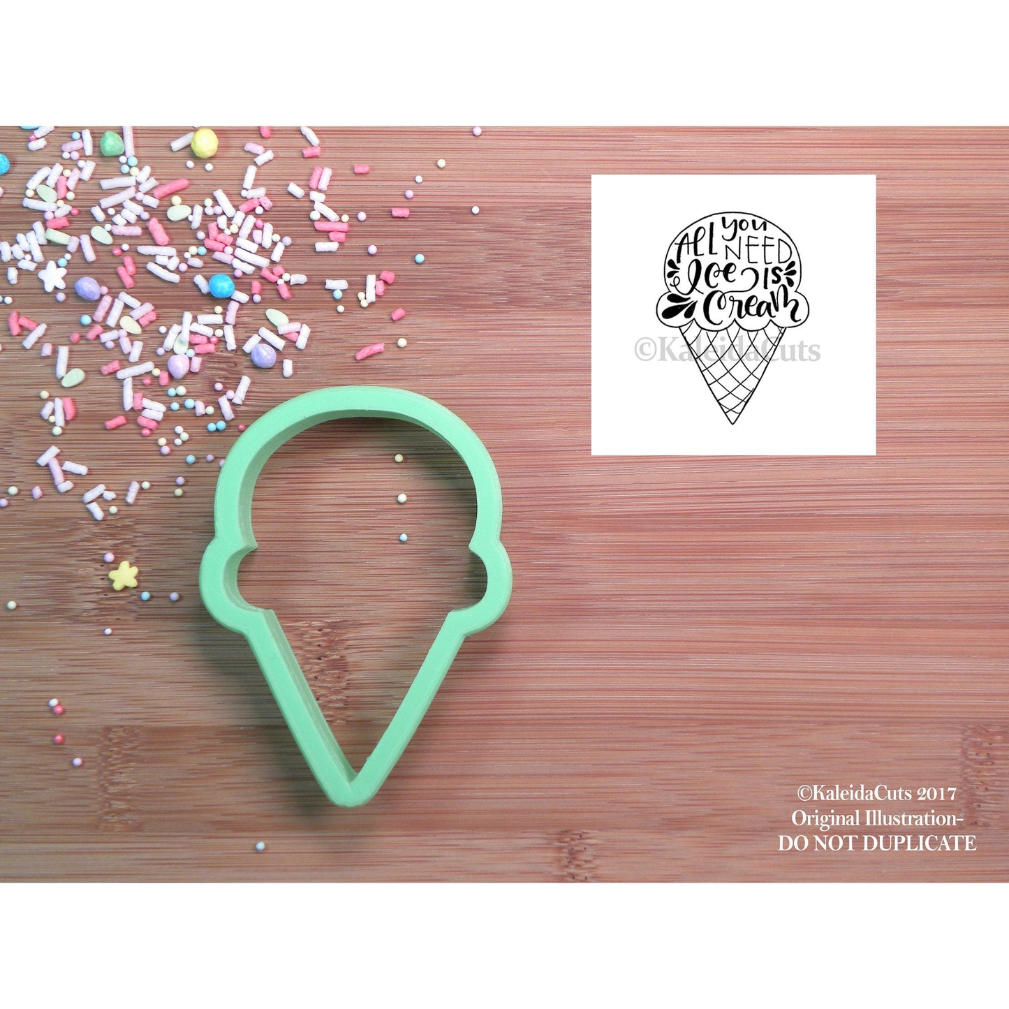 Ice Cream Cone 2 Cookie Cutter