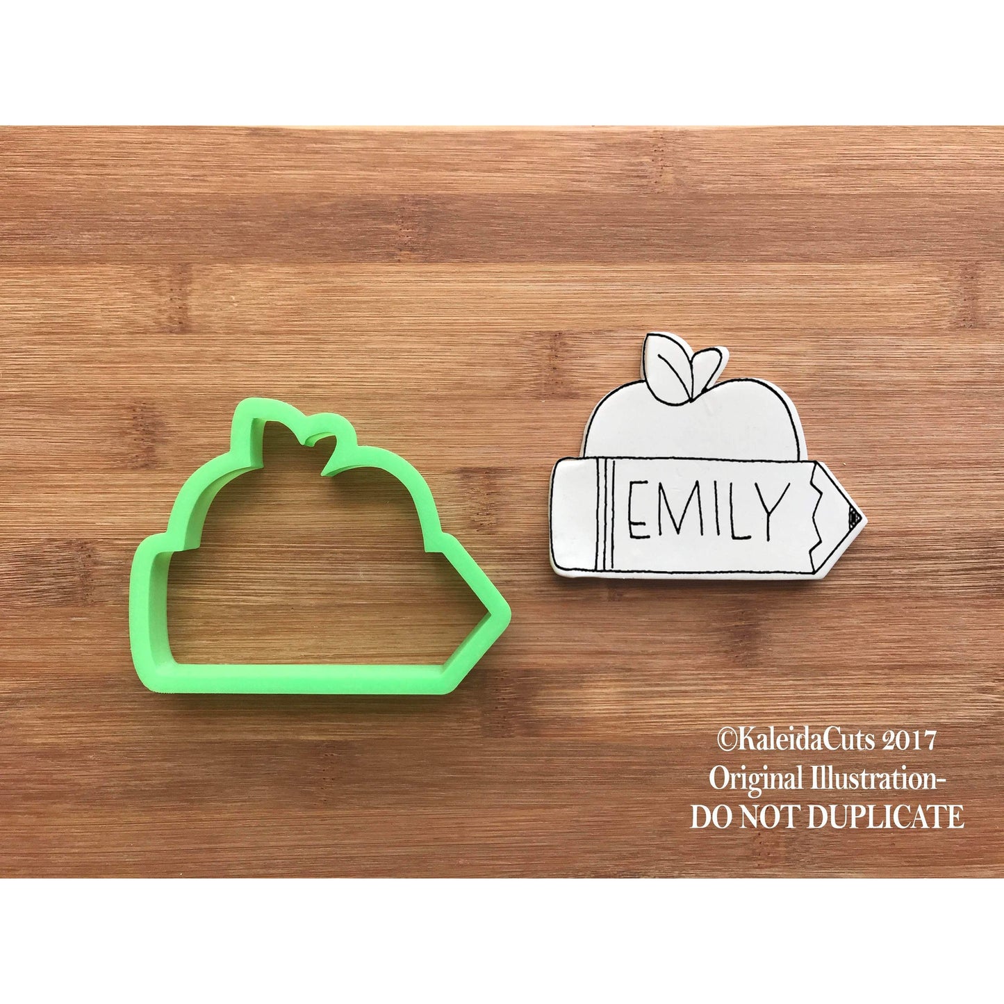 Apple Pencil Plaque Cookie Cutter