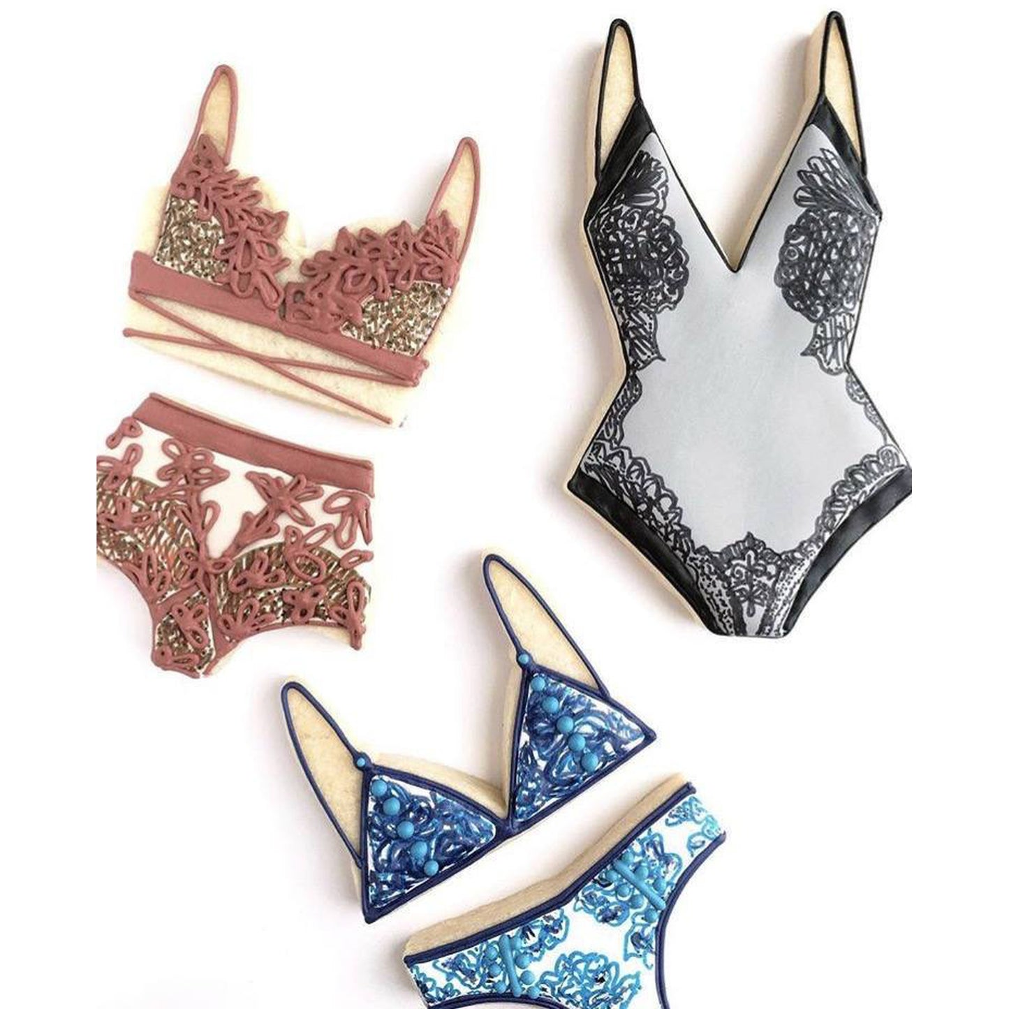 OkieDoughkie Set 4 Cookie Cutter. Bathing Suit Cookie Cutter