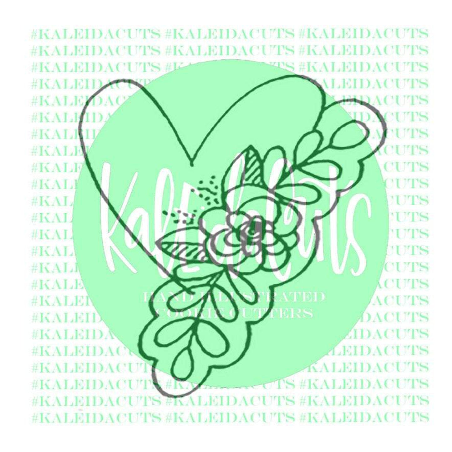 Floral Heart 2 Cookie Cutter