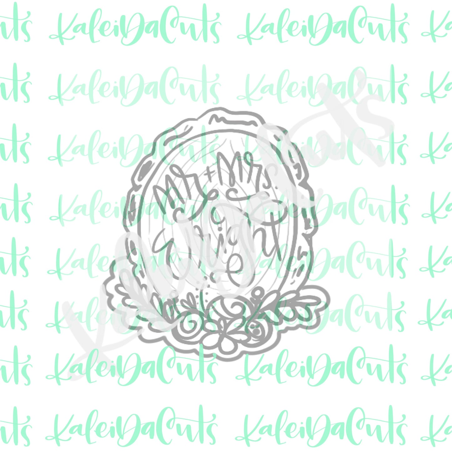 Floral Wood Slice Cookie Cutter