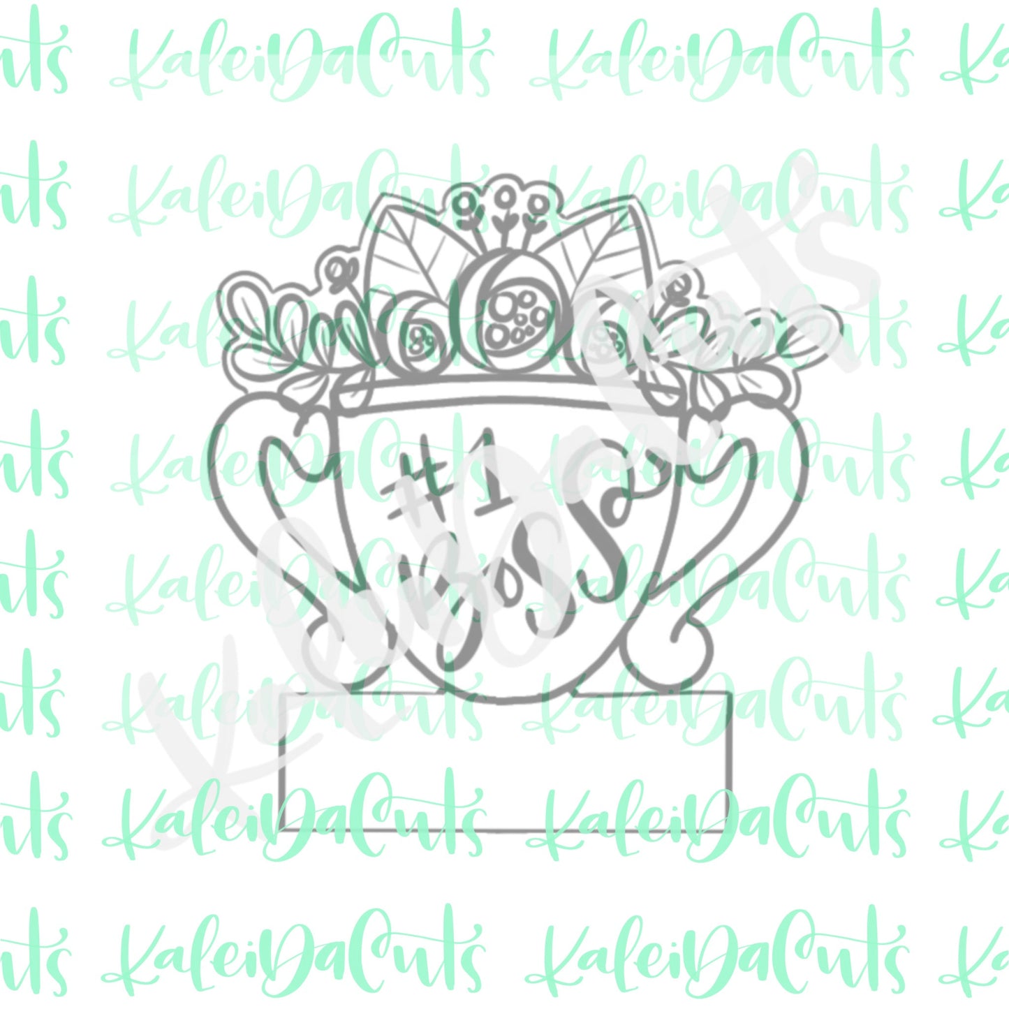 Floral Trophy Plaque Cookie Cutter