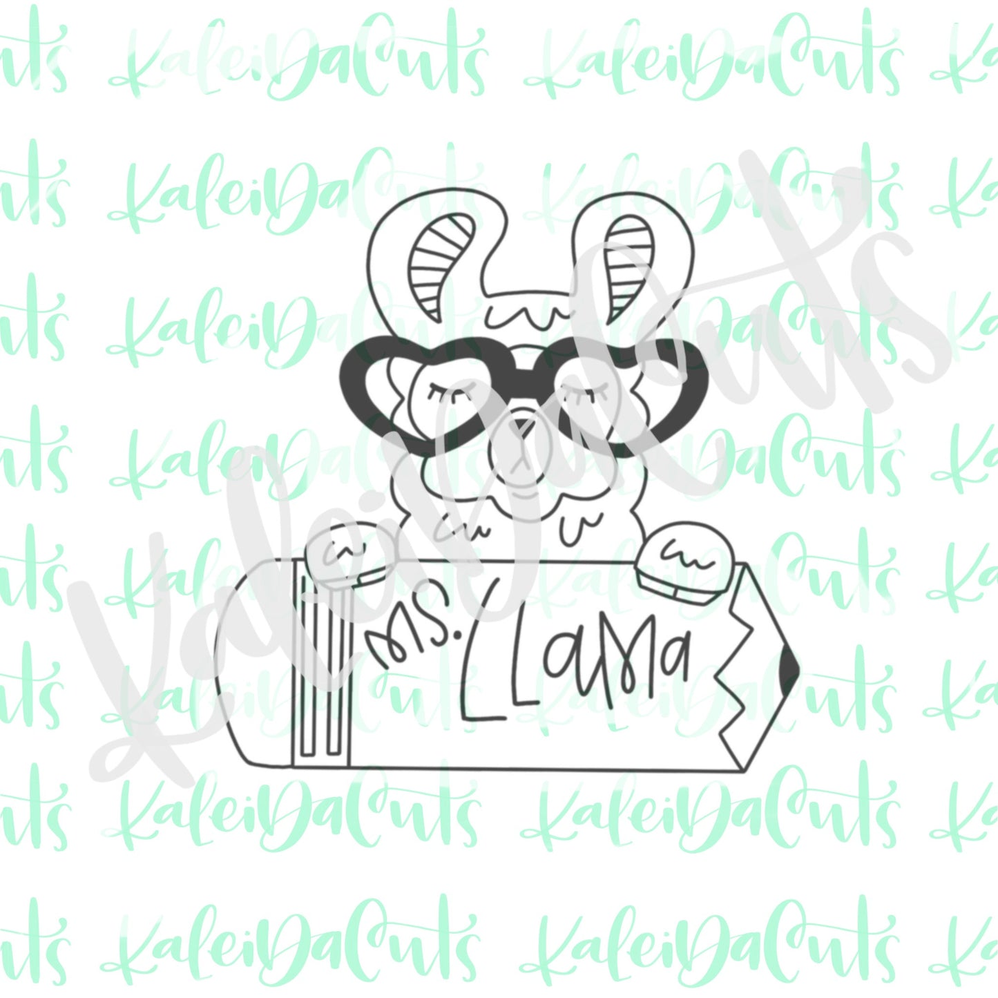 Llama Pencil Plaque Cookie Cutter