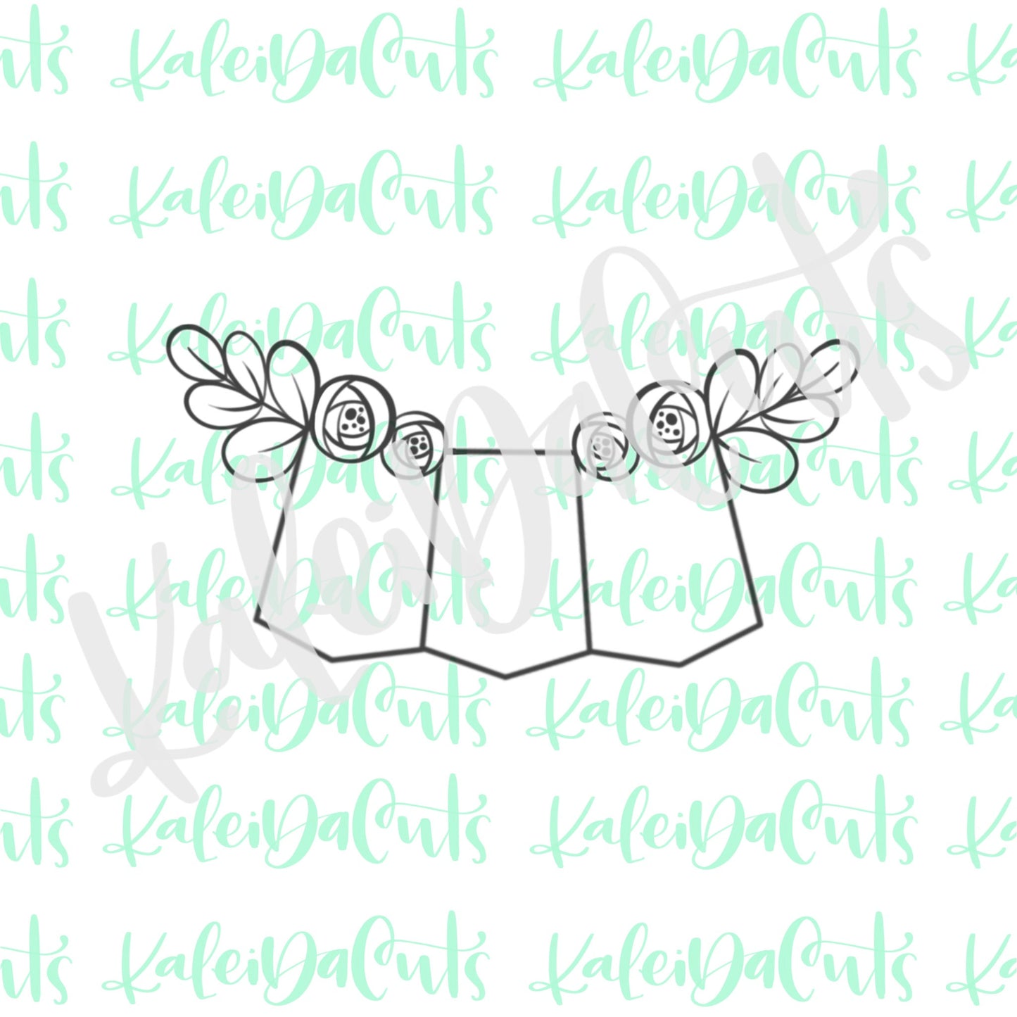 Bunting 3 Floral Cookie Cutter