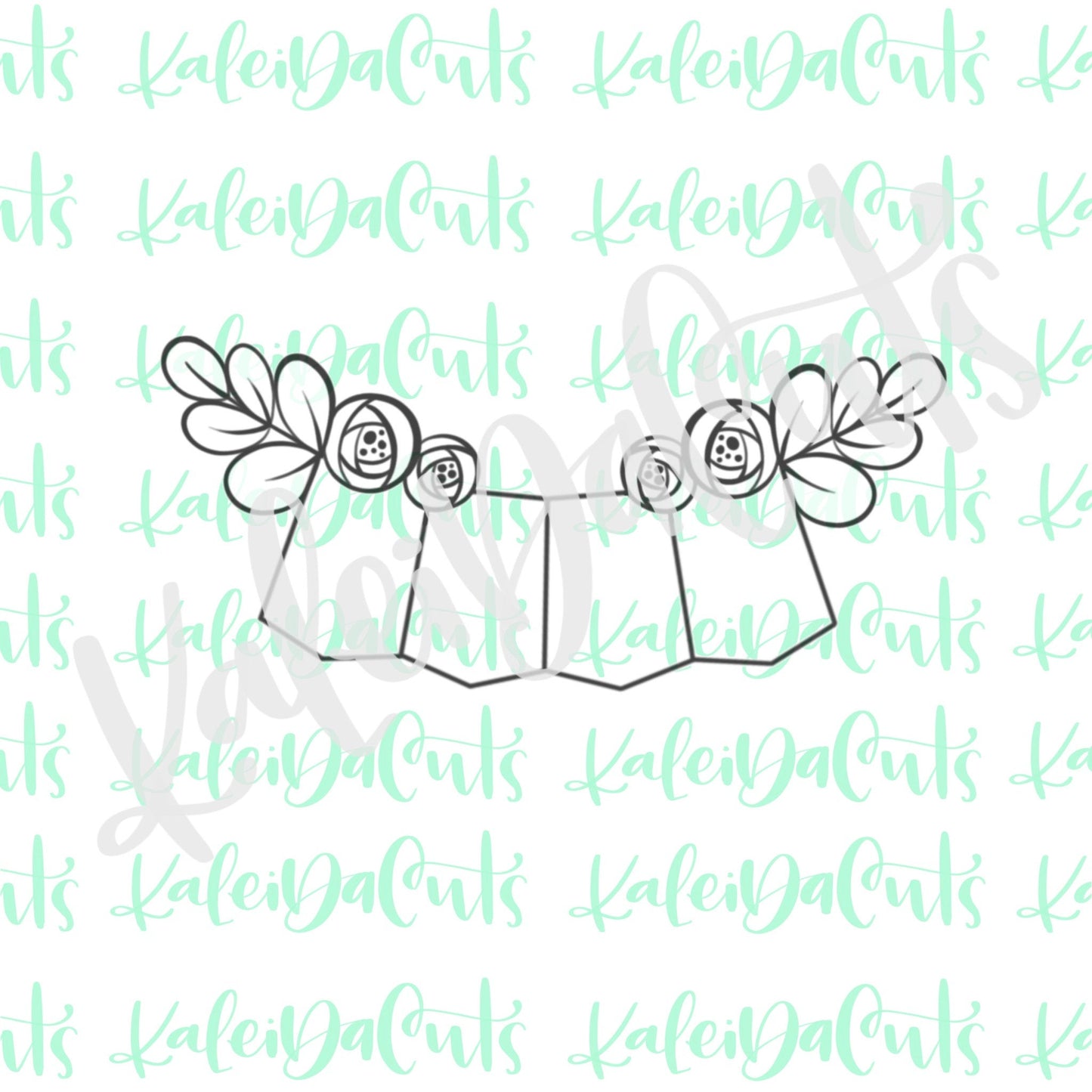 Bunting 4 Floral Cookie Cutter