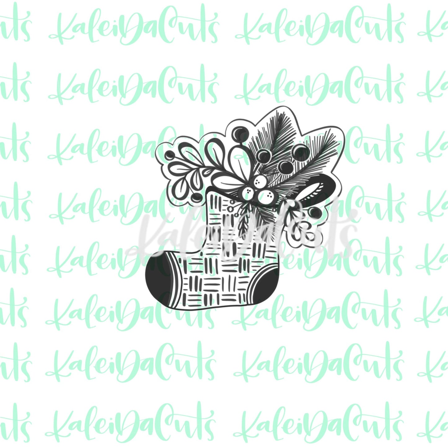 Floral Stocking Cookie Cutter