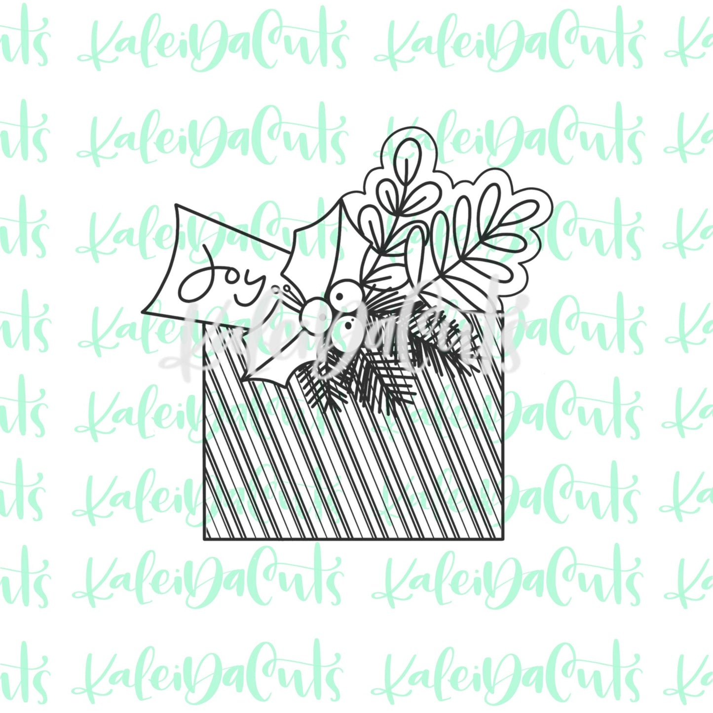 Floral Present Tag Cookie Cutter