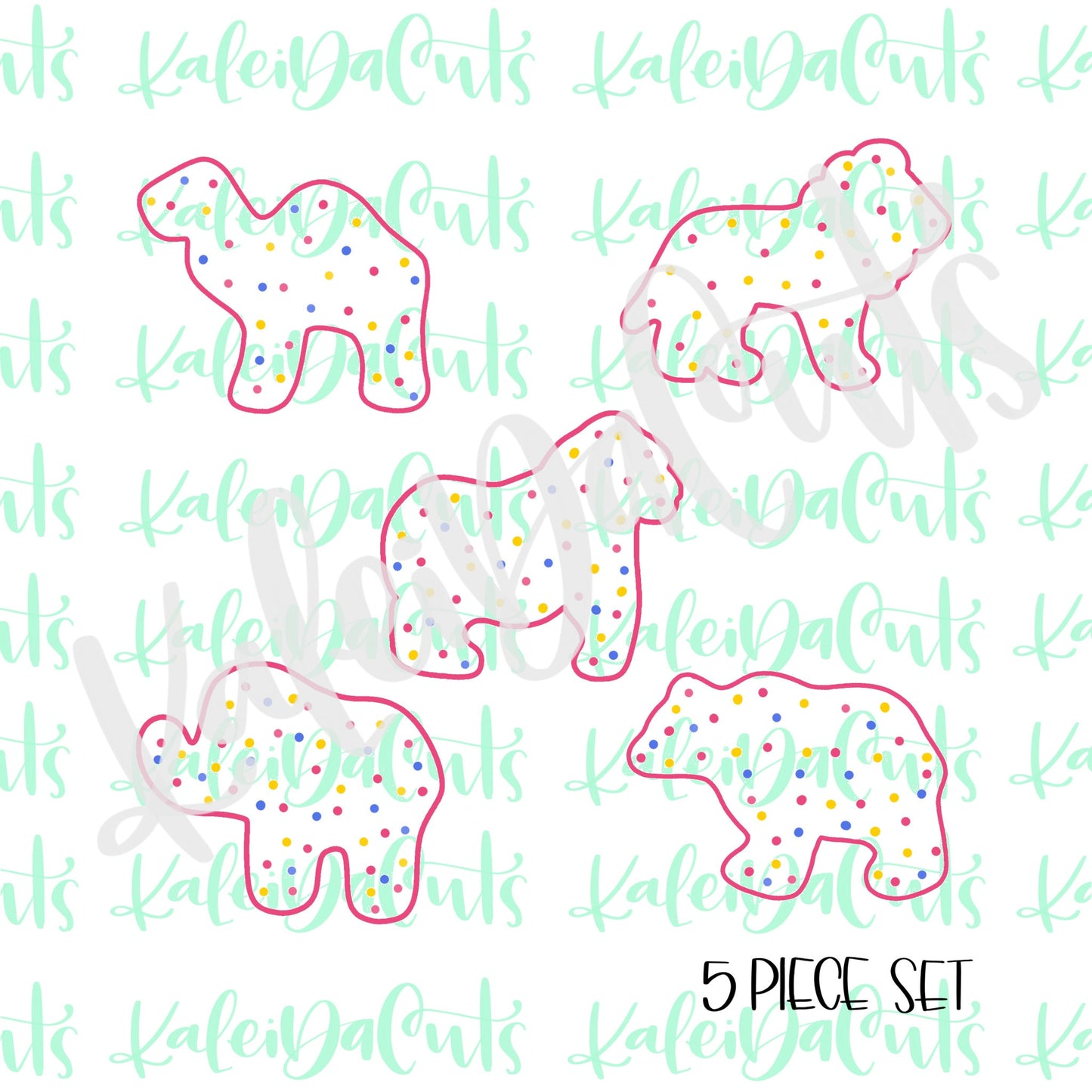 Frosted Animal Cracker Cookie Cutter Set of 5