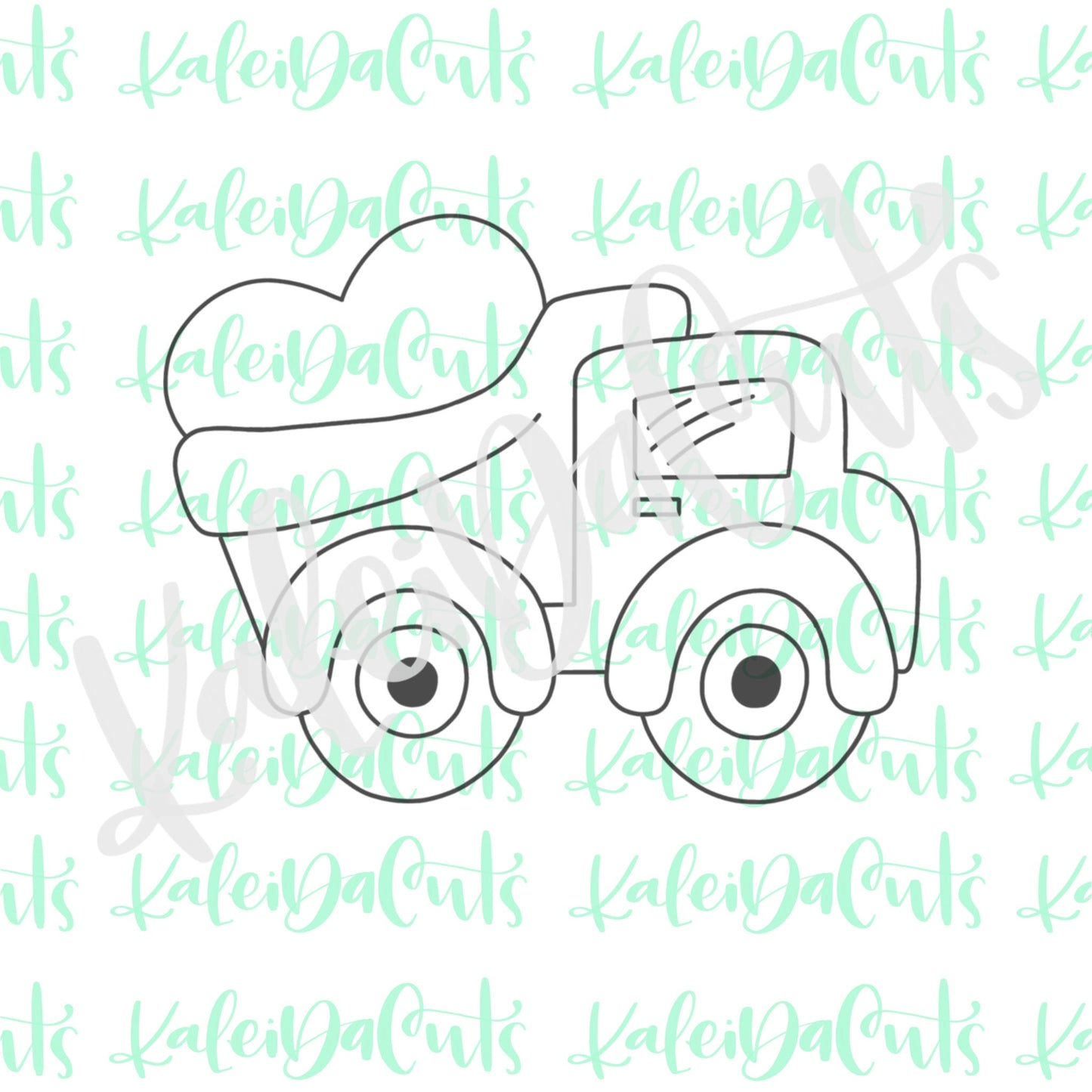 Dump Truck Heart Cookie Cutter