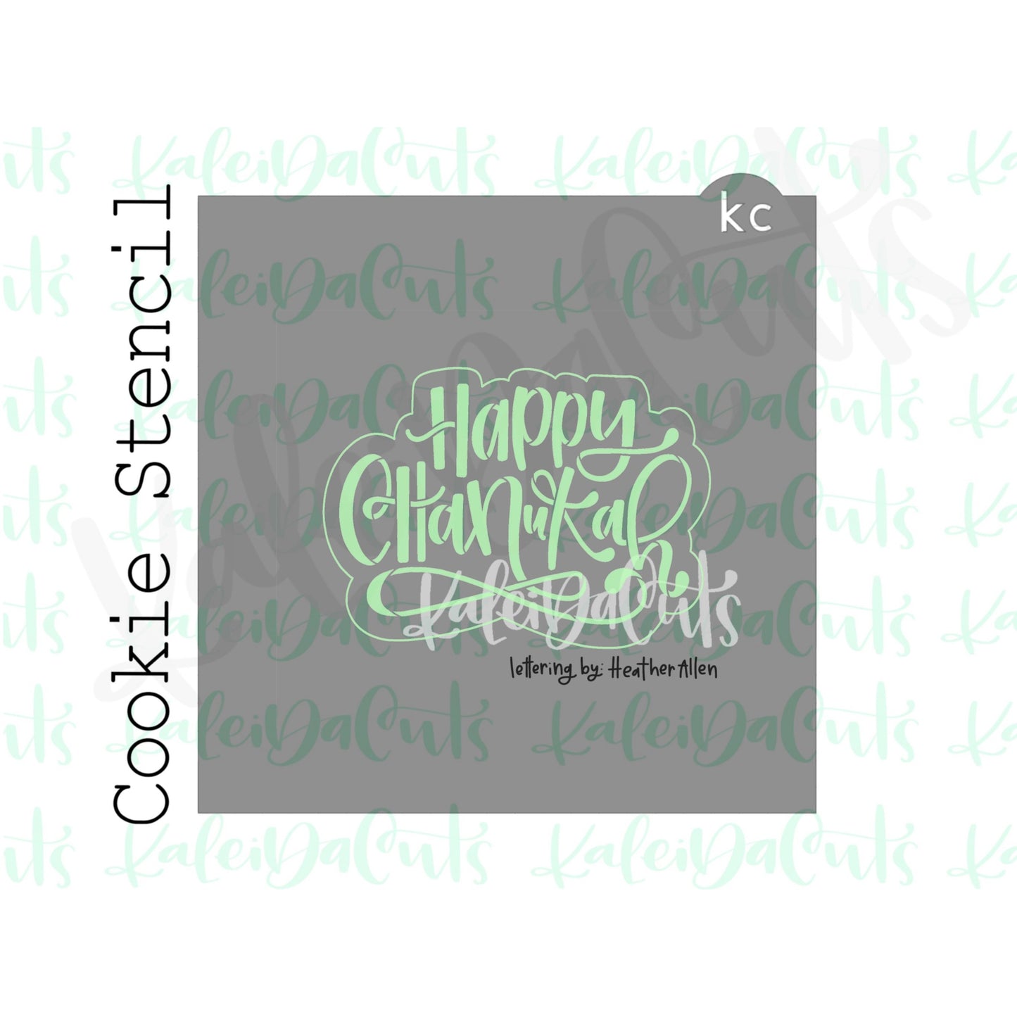 Happy Chanukah Stencil (matches 4" cookie cutter)