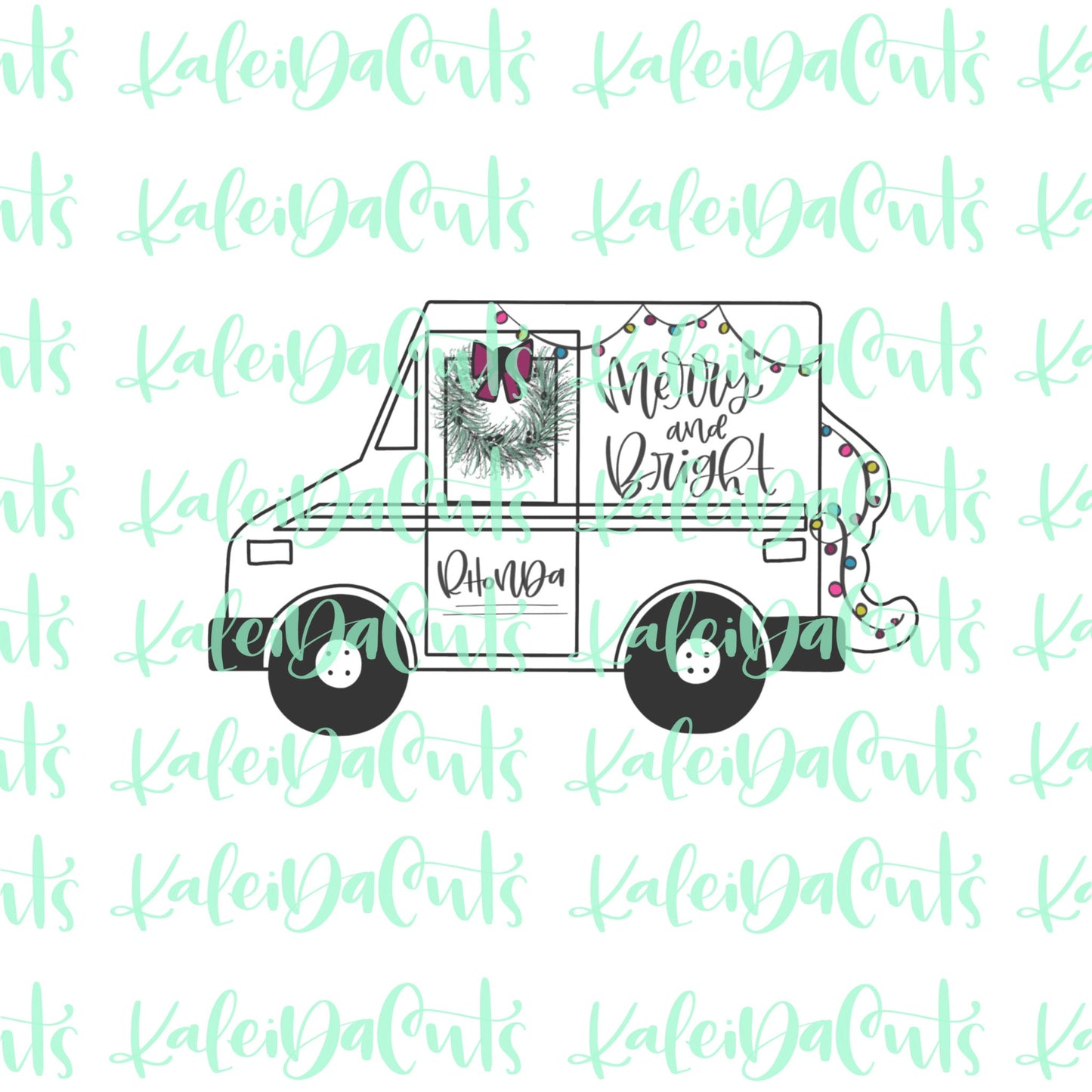 Mail Truck with Lights Cookie Cutter