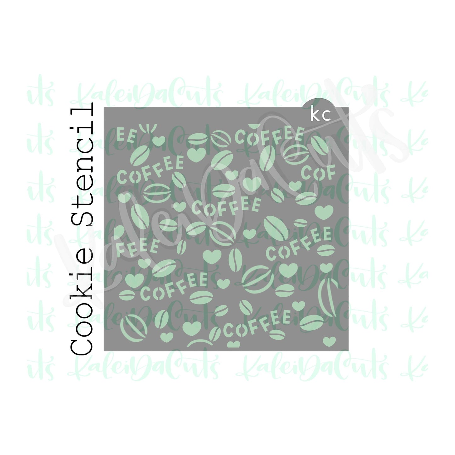 Coffee Bean Love Pattern Stencil