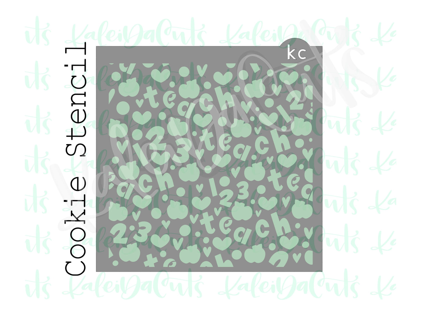 Teach Love 123 Pattern Stencil