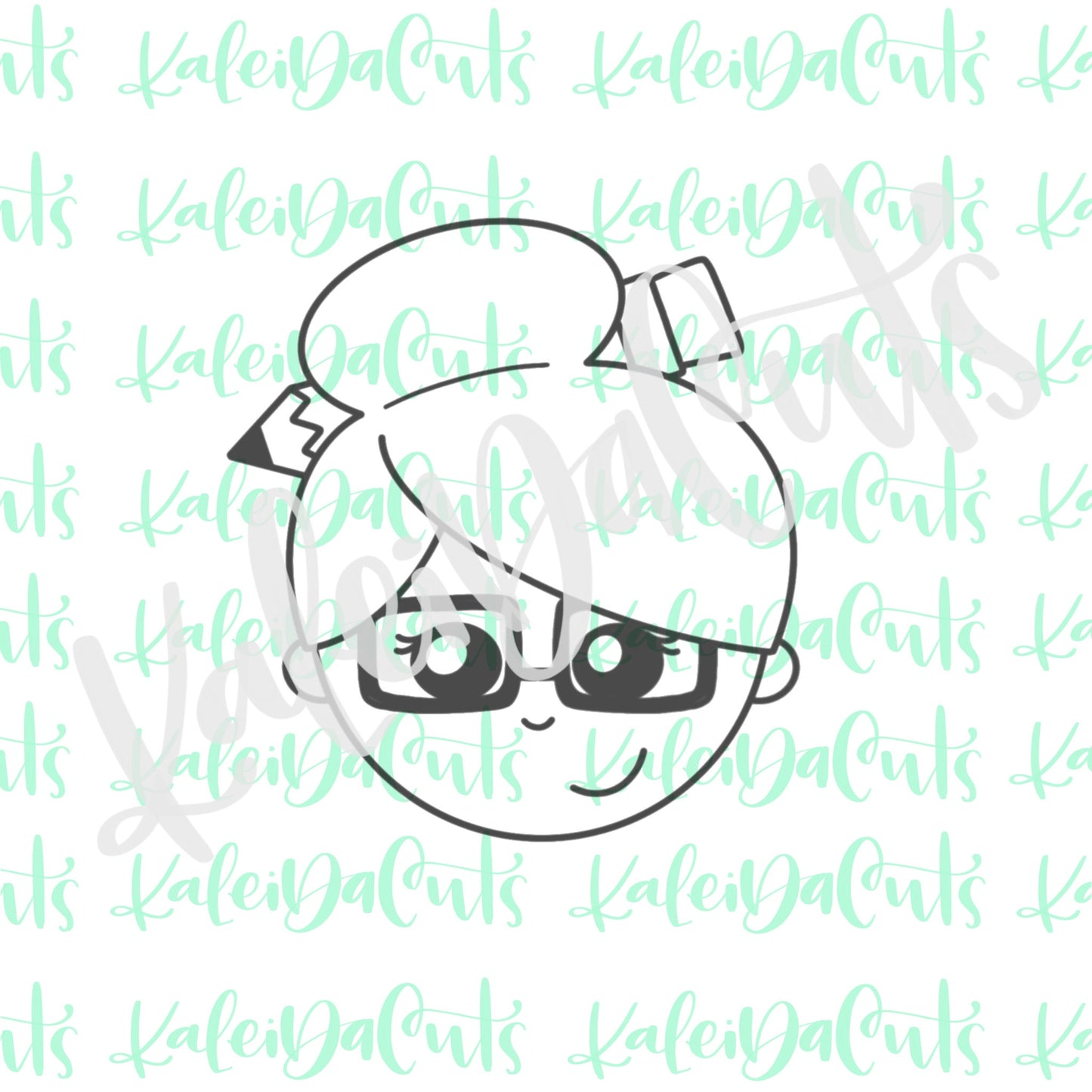 Teacher Top Knot Cookie Cutter