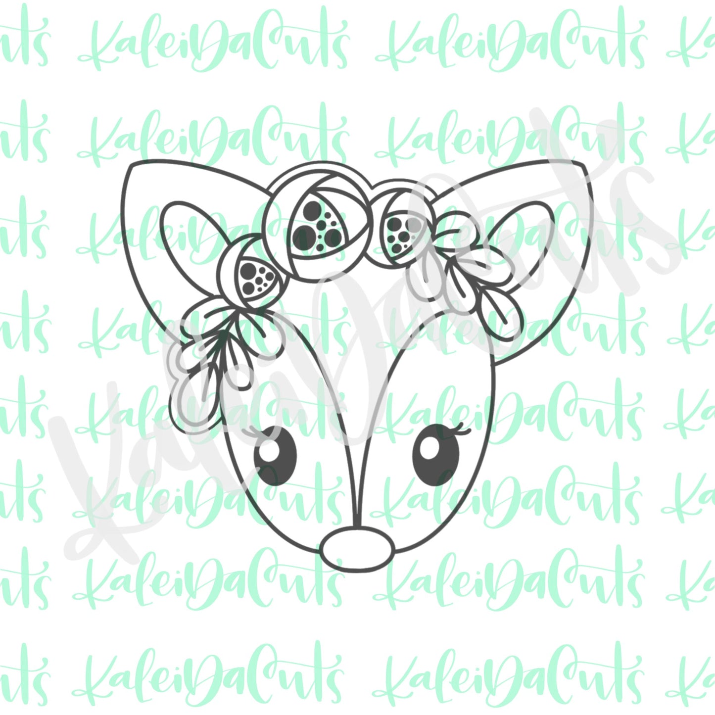 Floral Deer Face Cookie Cutter