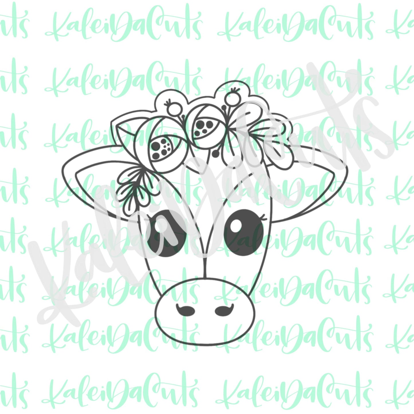 Floral Cow Face Cookie Cutter