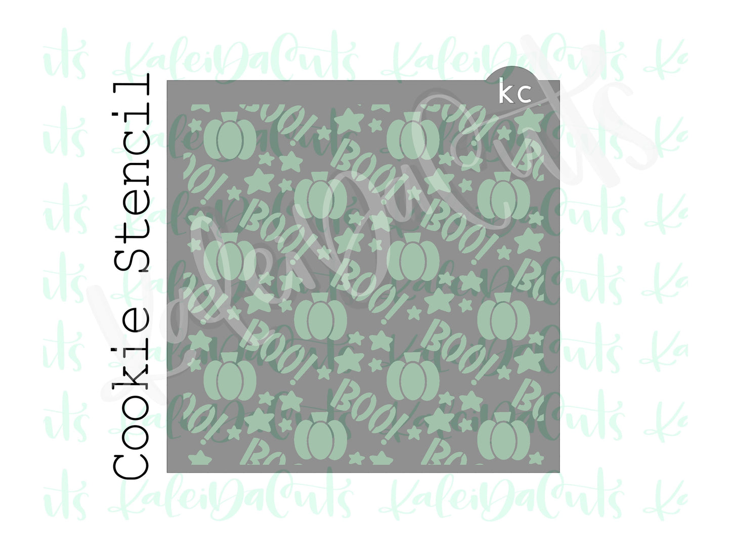 Boo Pumpkin Stars Pattern Stencil