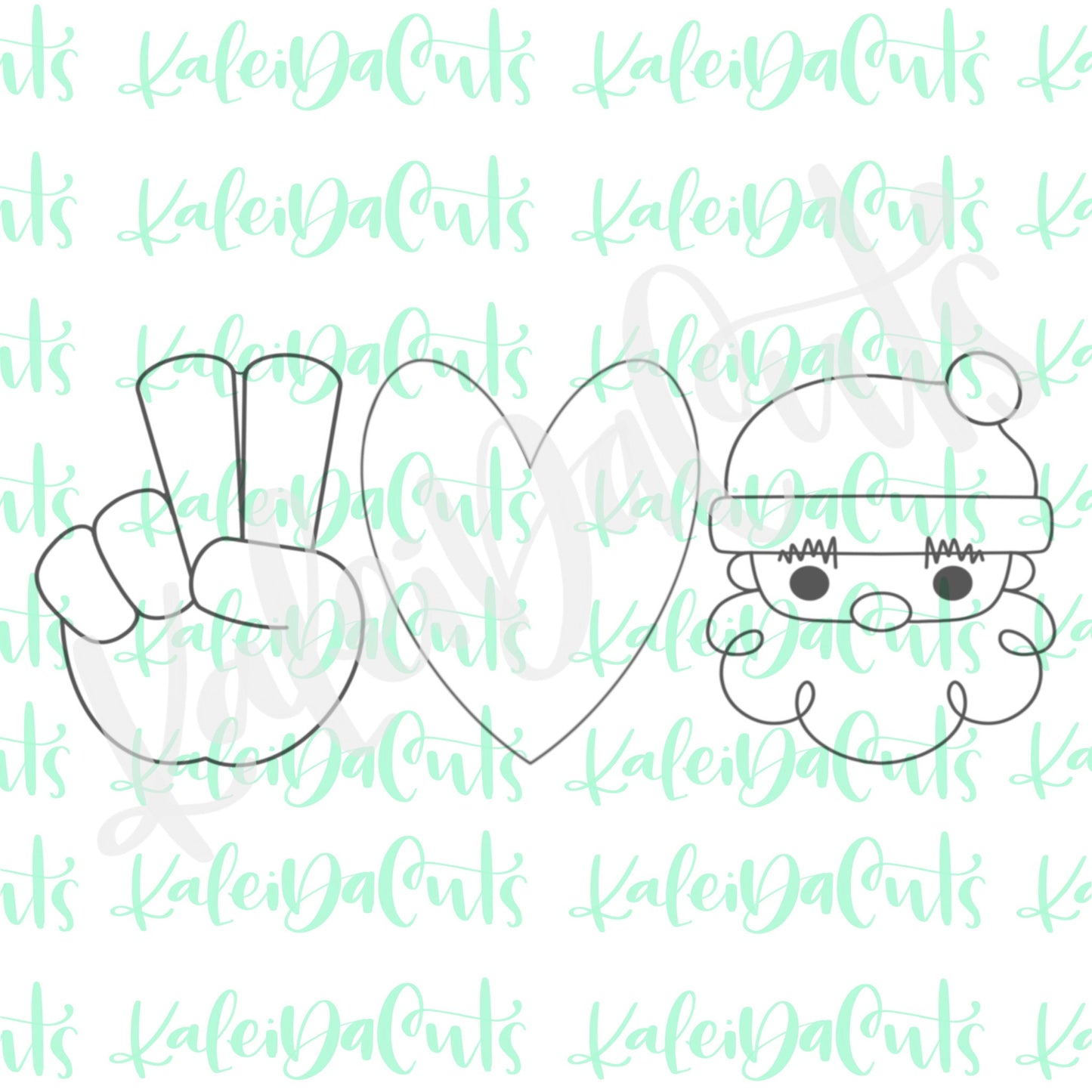 Peace Love and Santa Claus Set of 3 Cookie Cutters