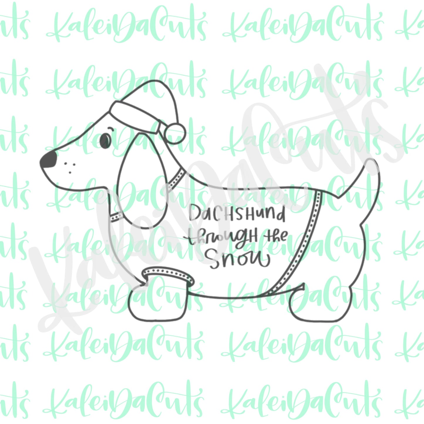 Santa Dachshund Cookie Cutter