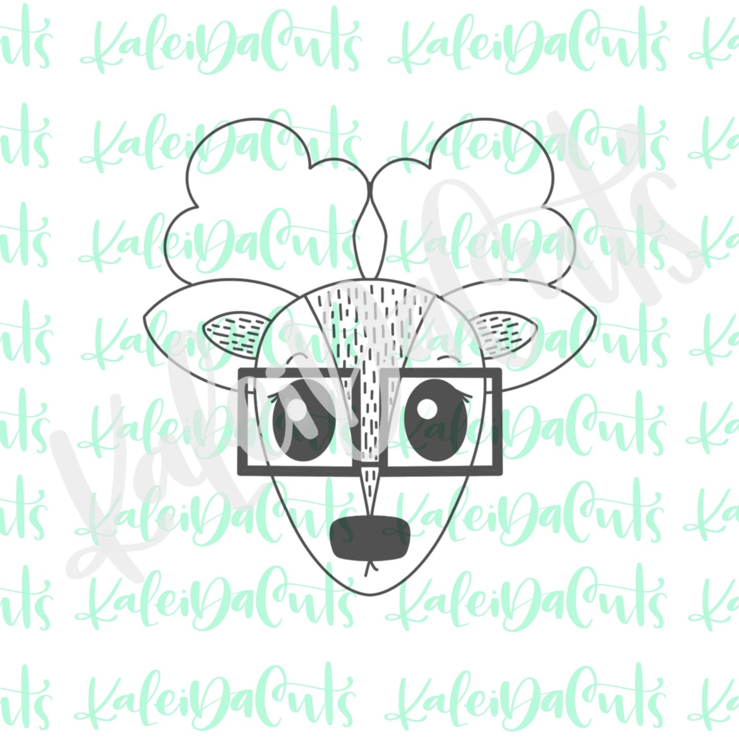 Nerdy Reindeer Face Cookie Cutter