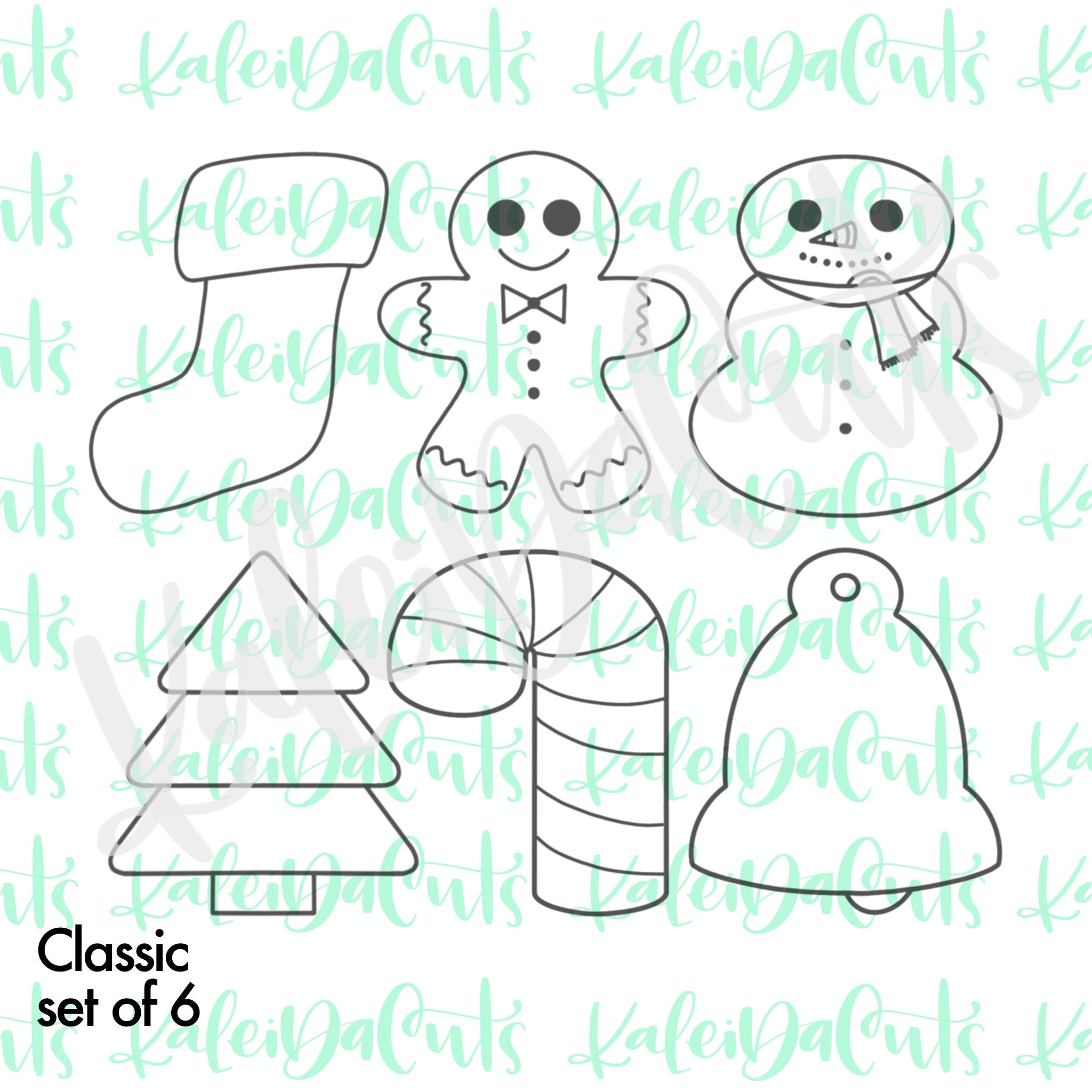 mini classic christmas set - 6 cookie cutters