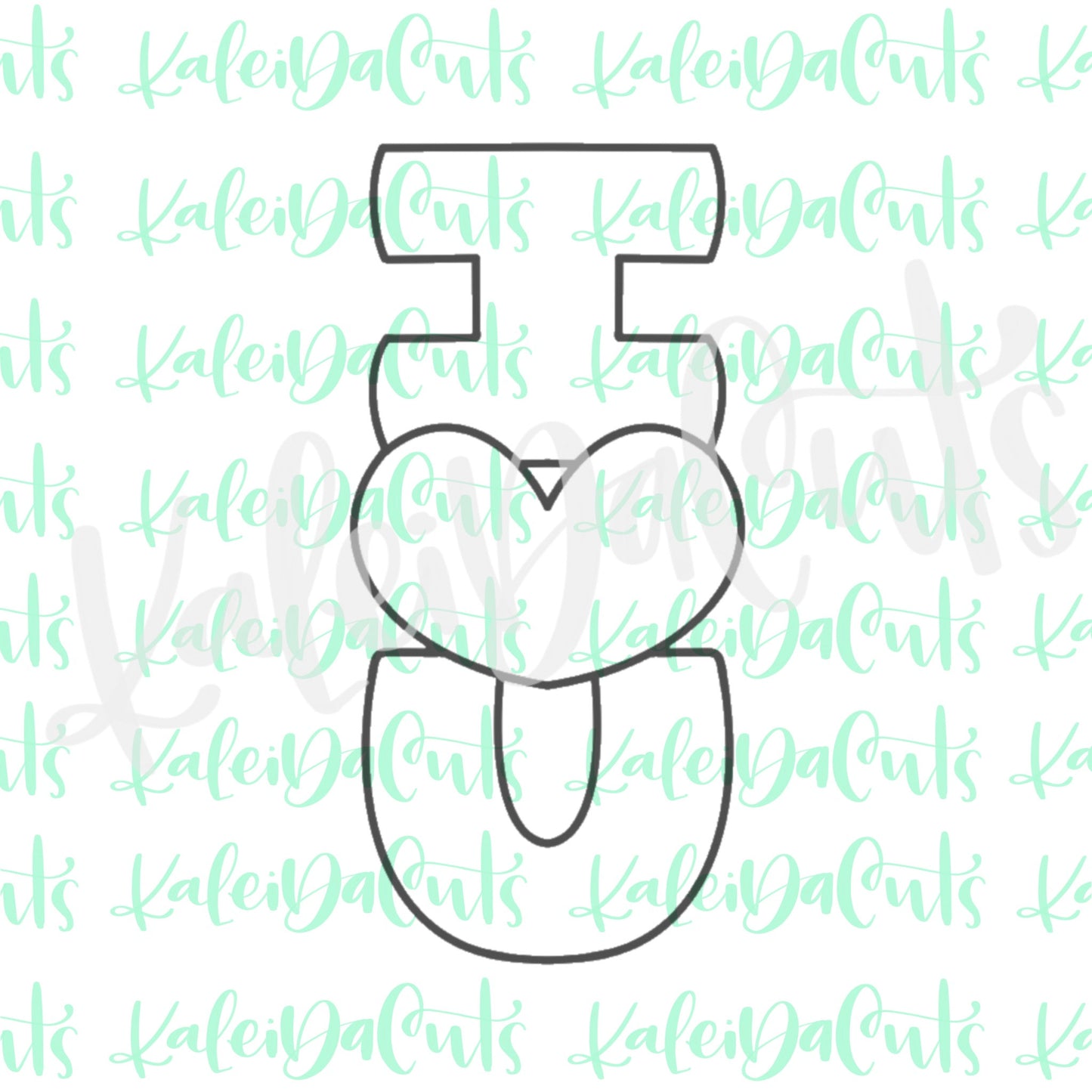 I Heart You Stick Cookie Cutter