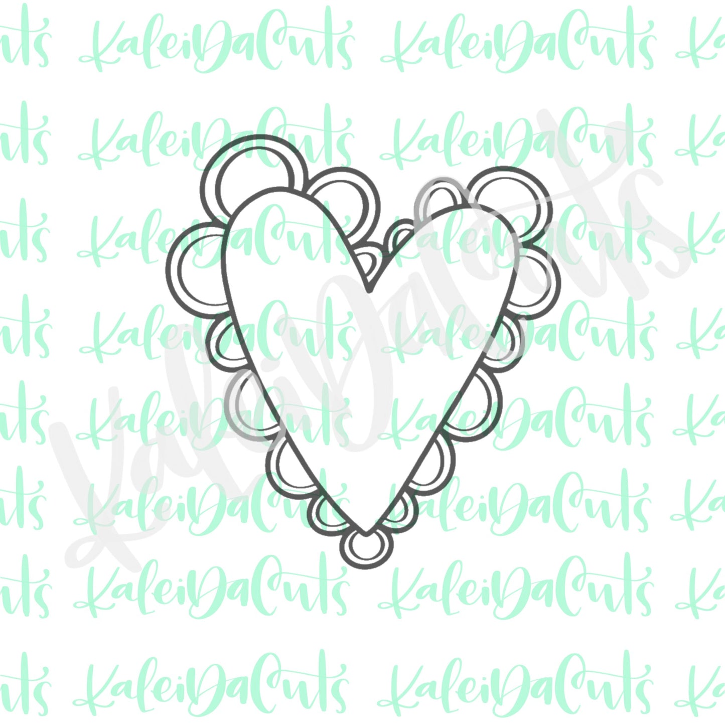 Funky Scalloped Heart 2 Cookie Cutter