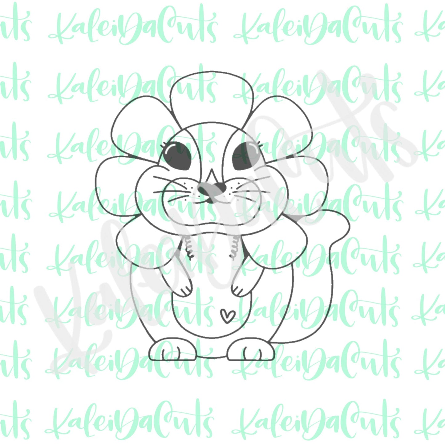 Flower Bonnet Chipmunk Cookie Cutter
