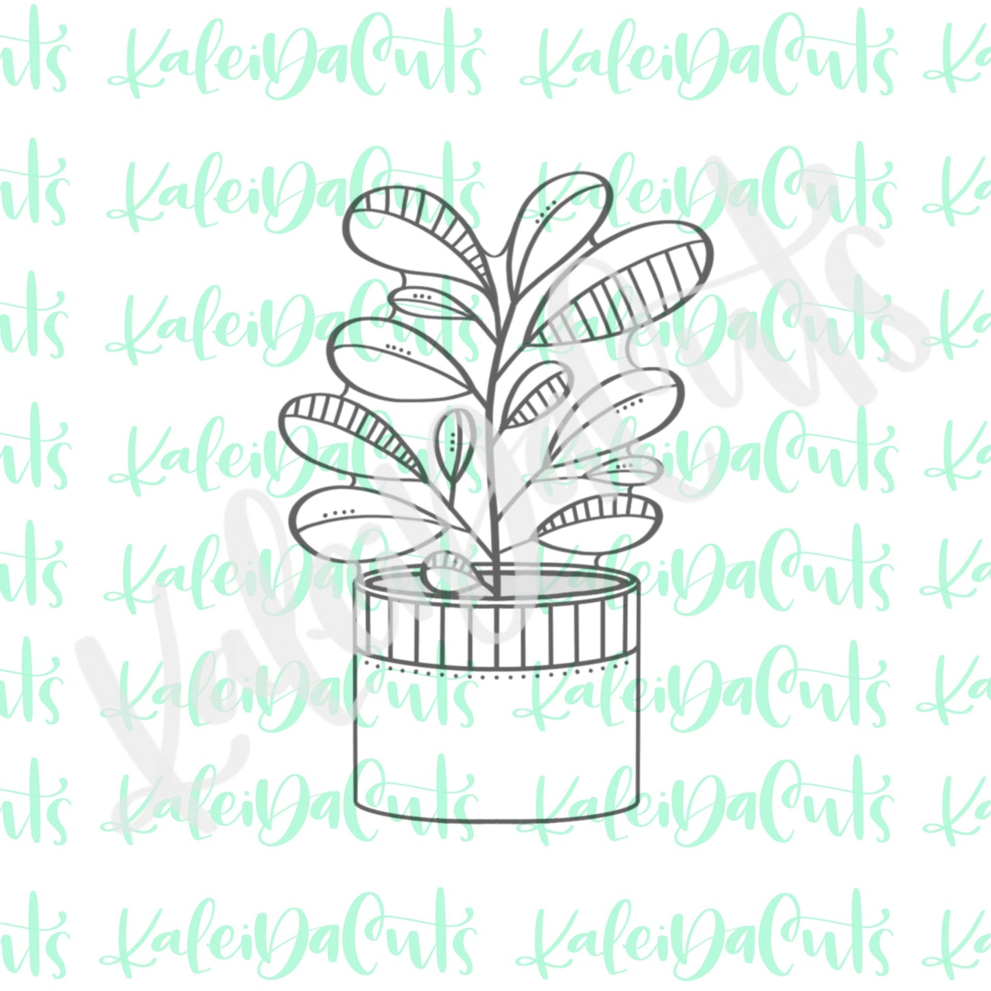 Potted Ficus Plant Cookie Cutter