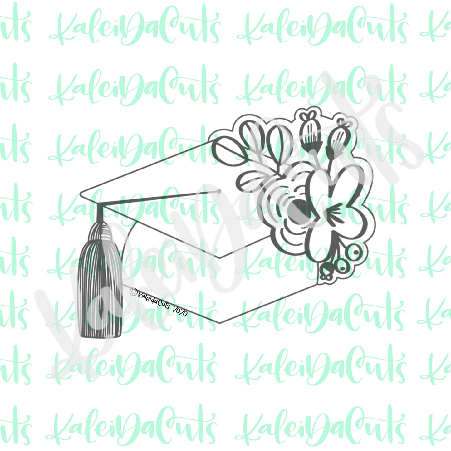Floral Grad Hat Cookie Cutter