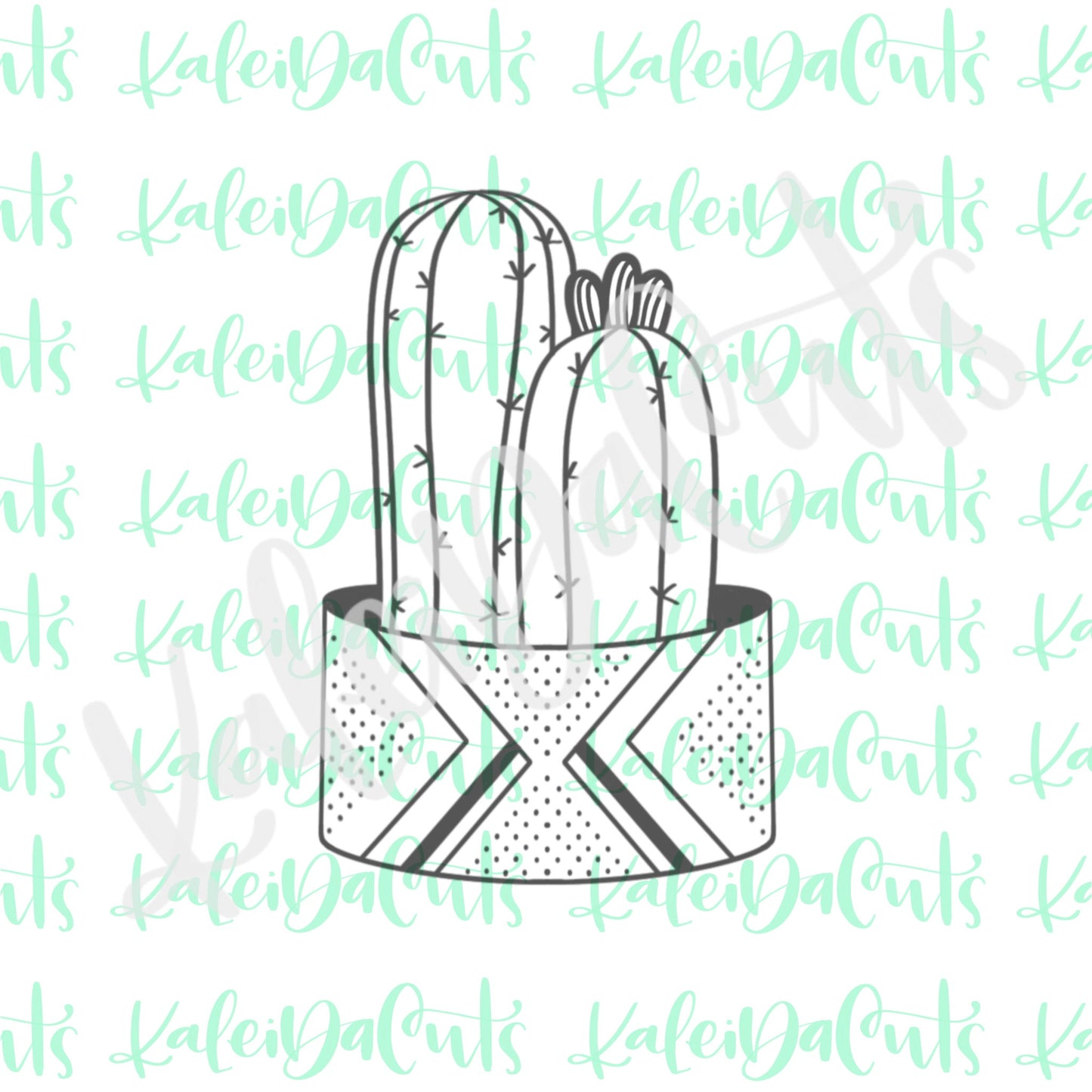 Potted Double Cacti Cookie Cutter