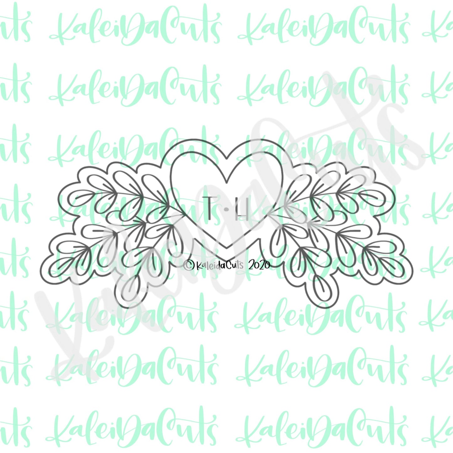 Floral Heart Banner Cookie Cutter