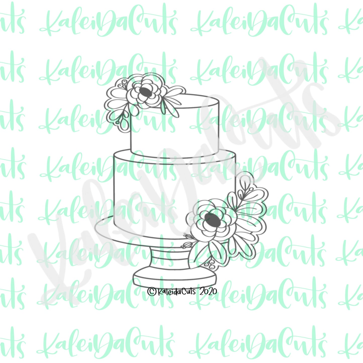 Two Tier Floral Wedding Cake Cookie Cutter