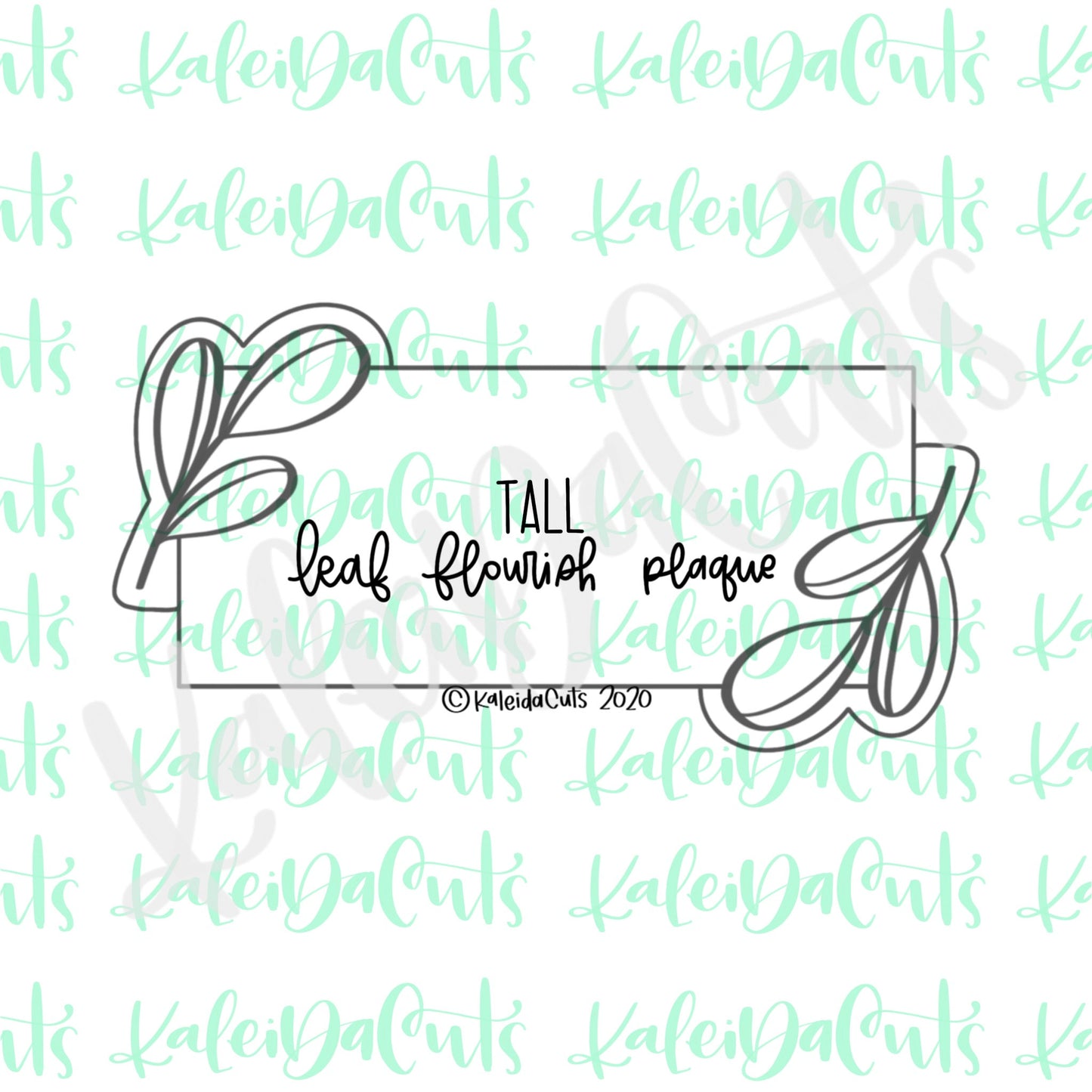 Tall Leaf Flourish Plaque Cookie Cutter