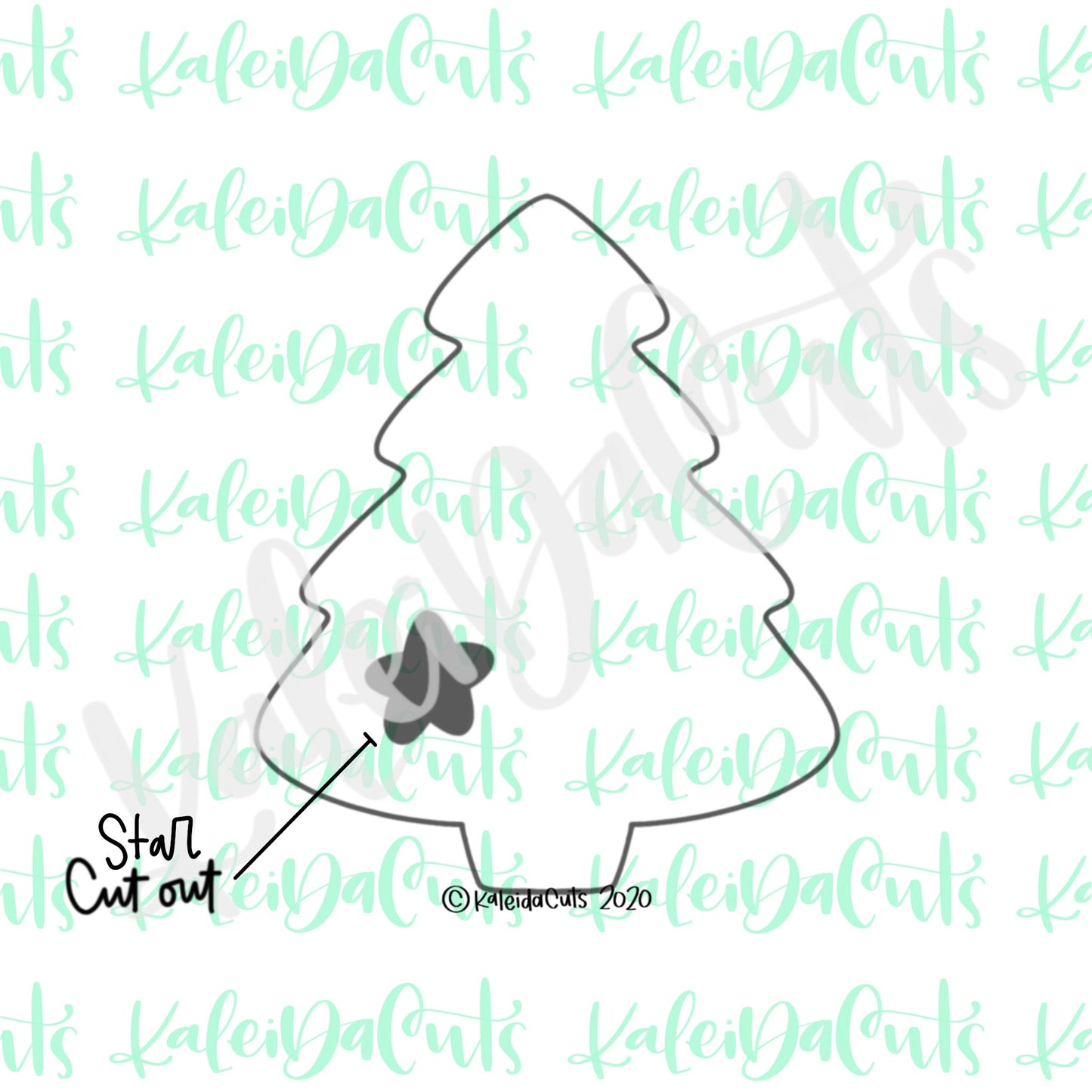 Tree with Star Cutout Cookie Cutter