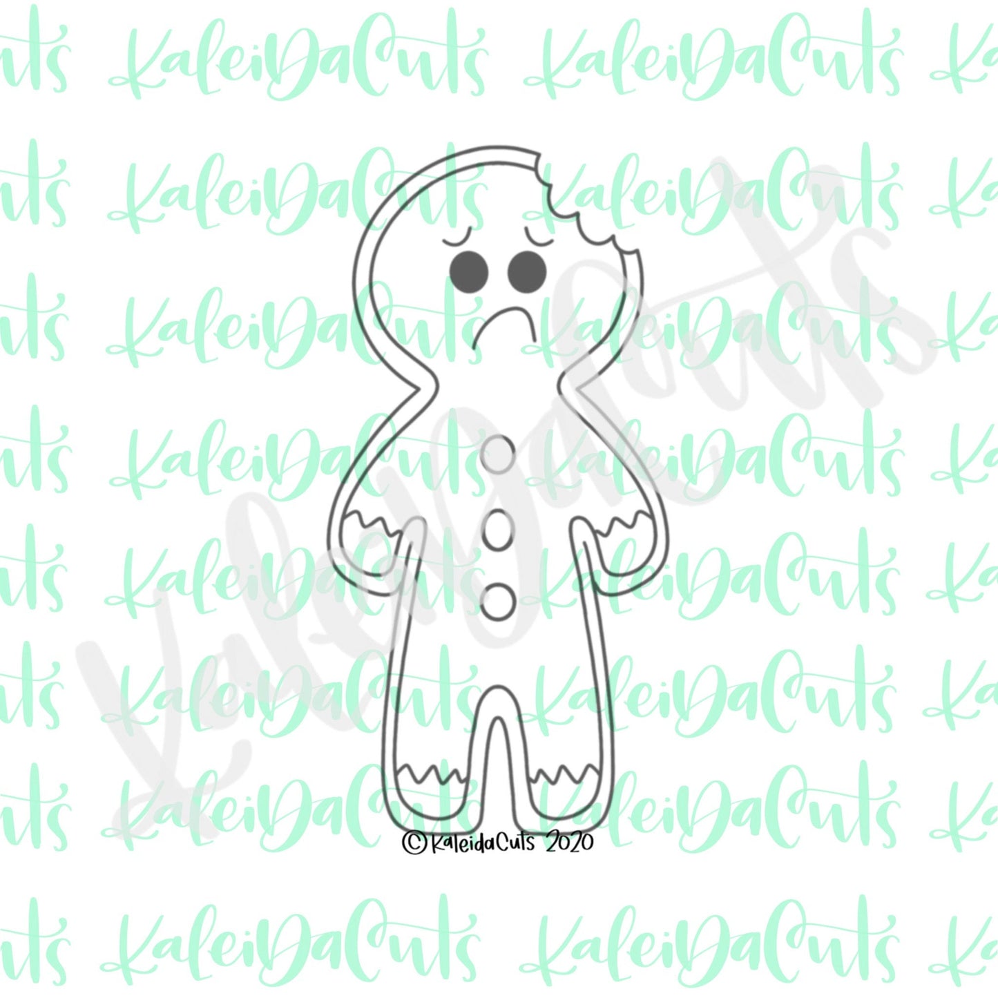 Tall Bitten Gingerman Cookie Cutter (cookie stick)