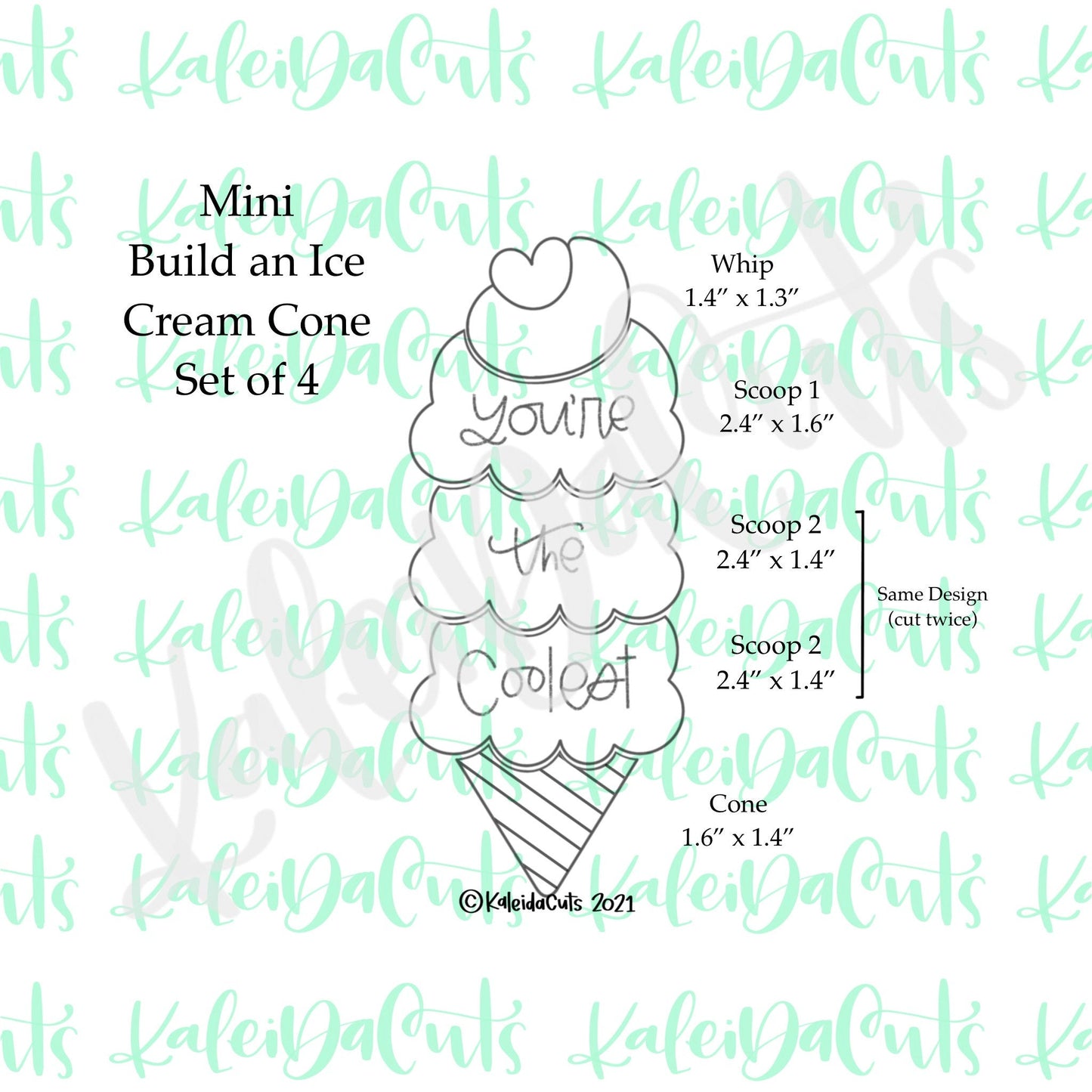 Mini Build an Ice Cream Cookie Cutter - Set of 4