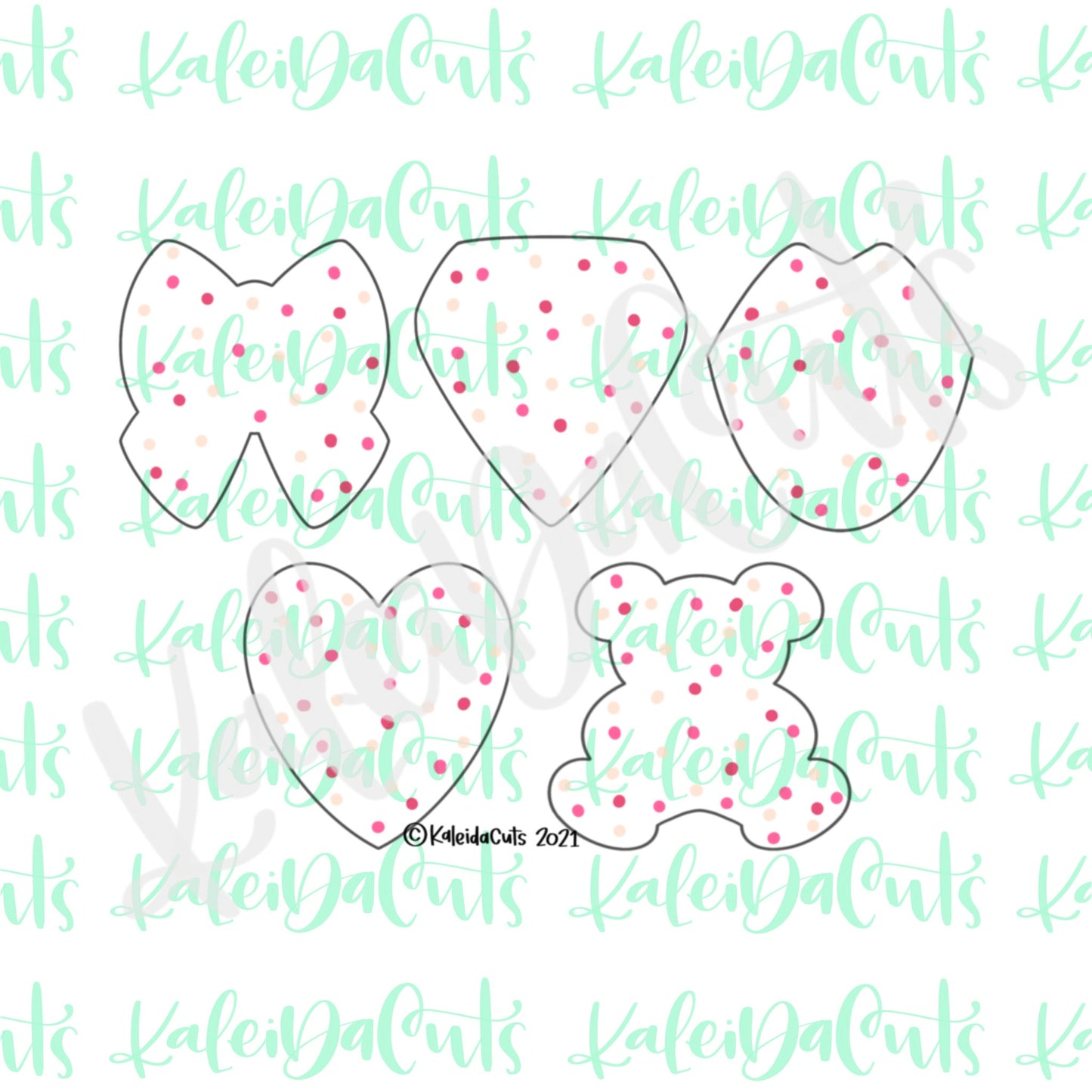 Frosted Valentine Cookie Cutter Set of 5