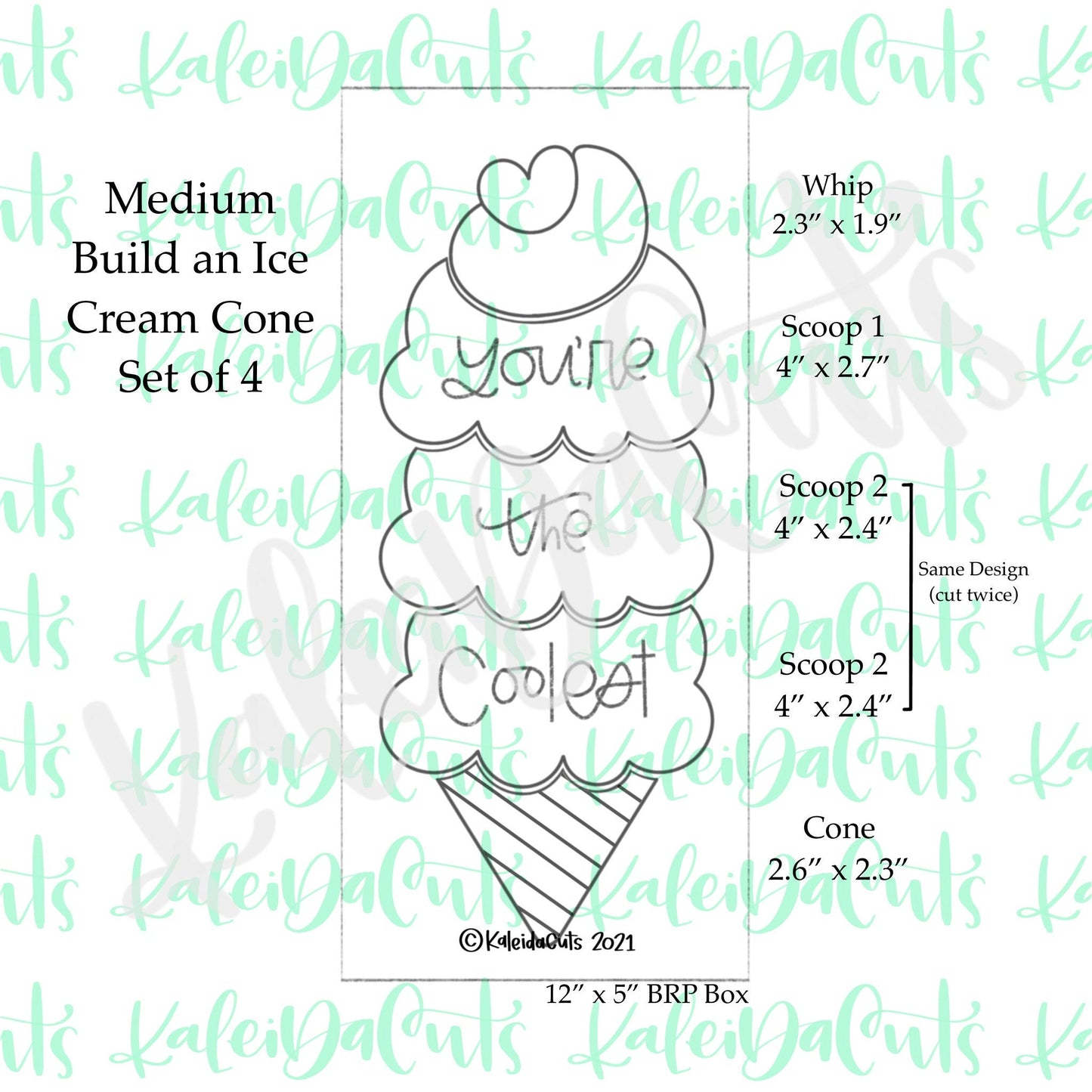 Medium Build an Ice Cream Cookie Cutter - Set of 4