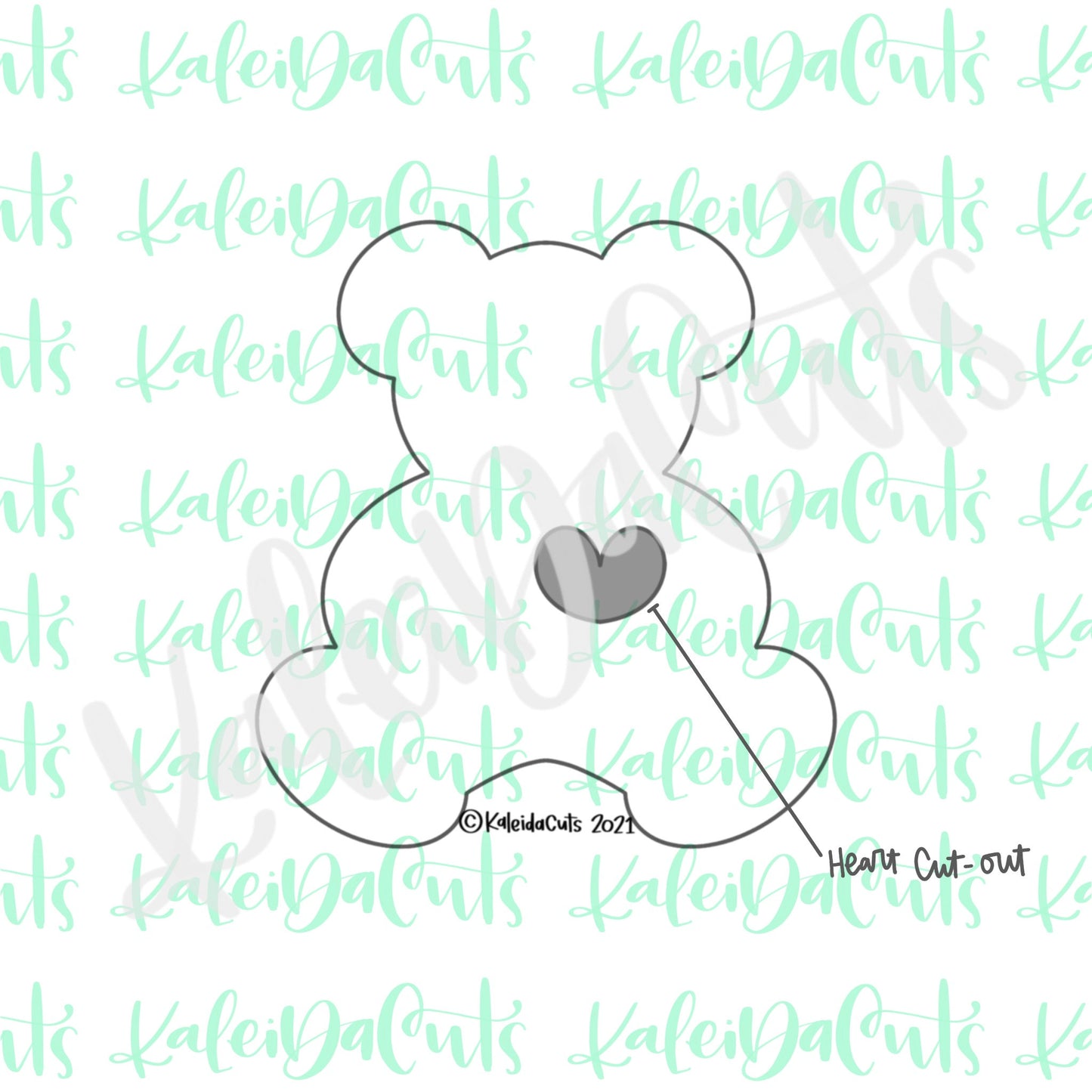 Teddy Bear Heart Cutout Cookie Cutter