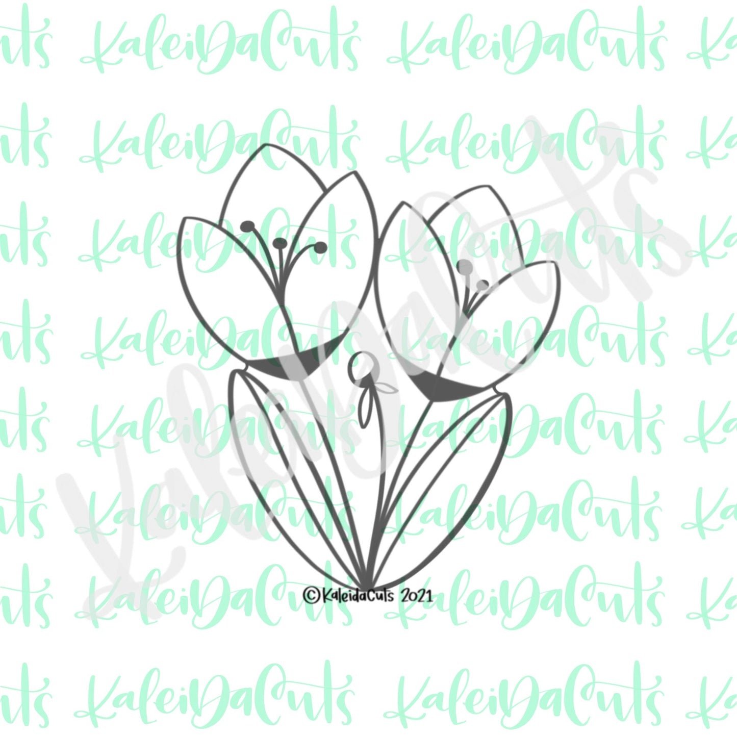 Crocus Flower Bunch Cookie Cutter