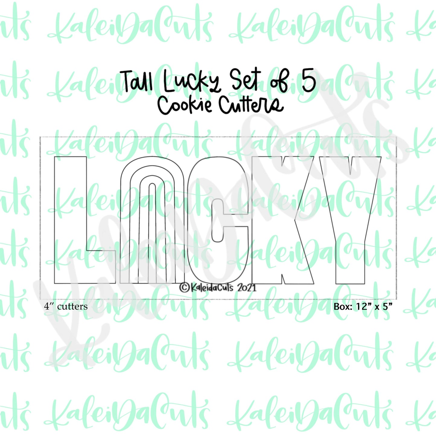 Tall LUCKY Cookie Cutters - Set of 5
