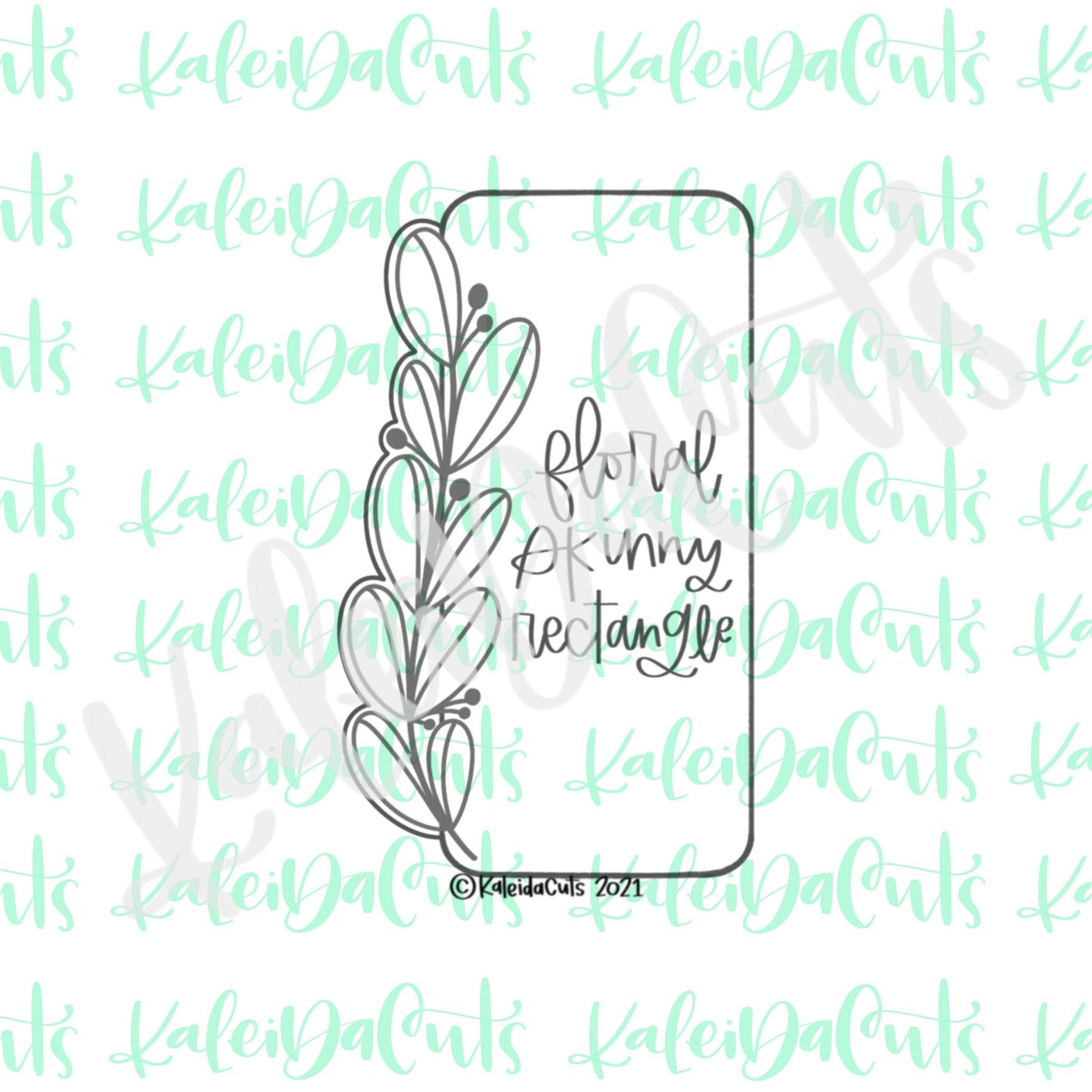 Floral Skinny Rectangle Cookie Cutter