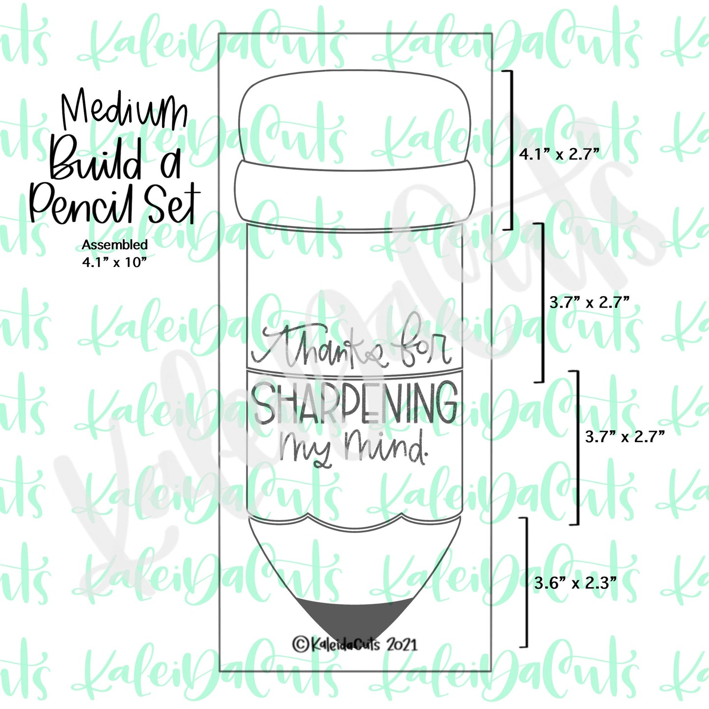 Medium Build a Pencil Cookie Cutter Set of 4