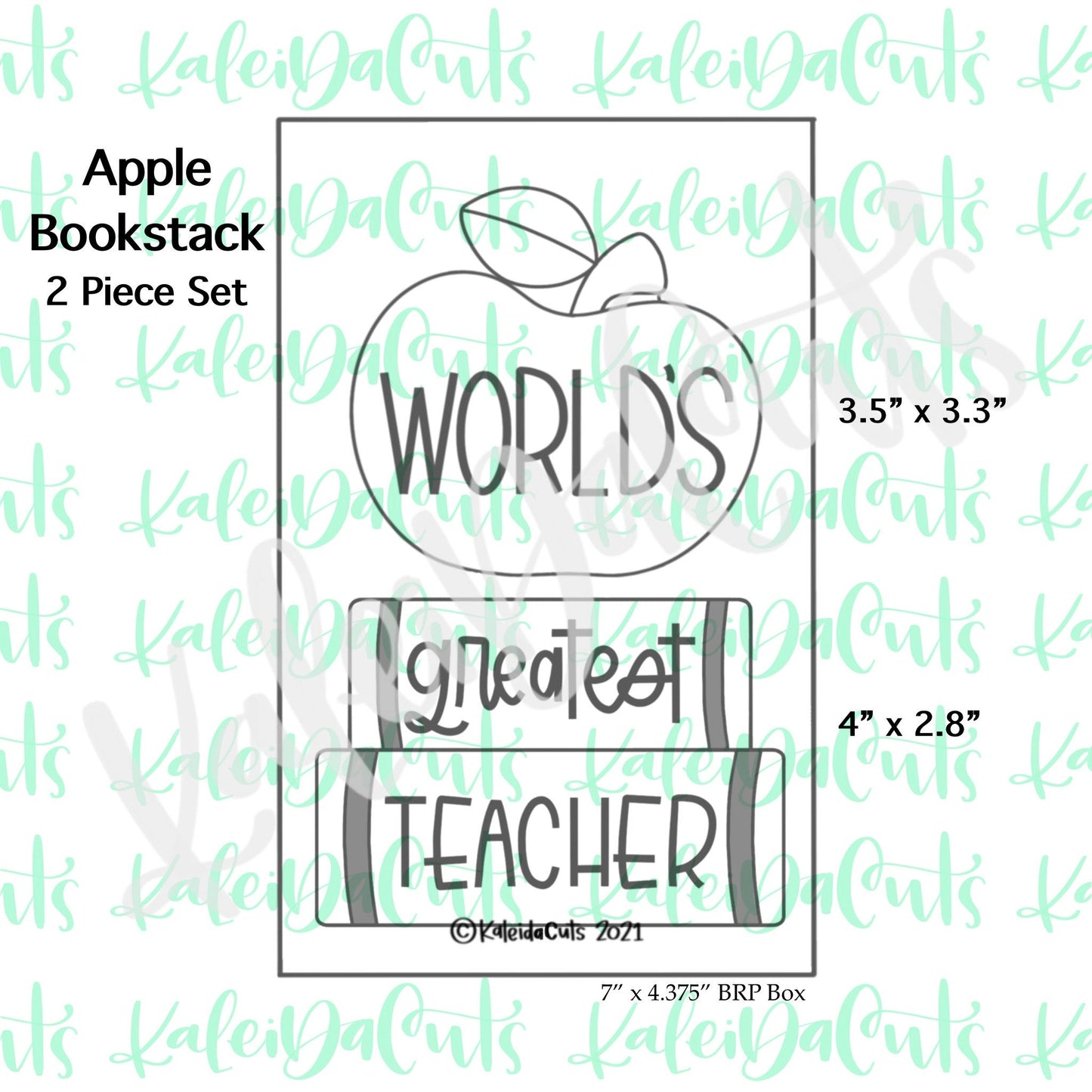 Apple Bookstack Cookie Cutter Set of 2