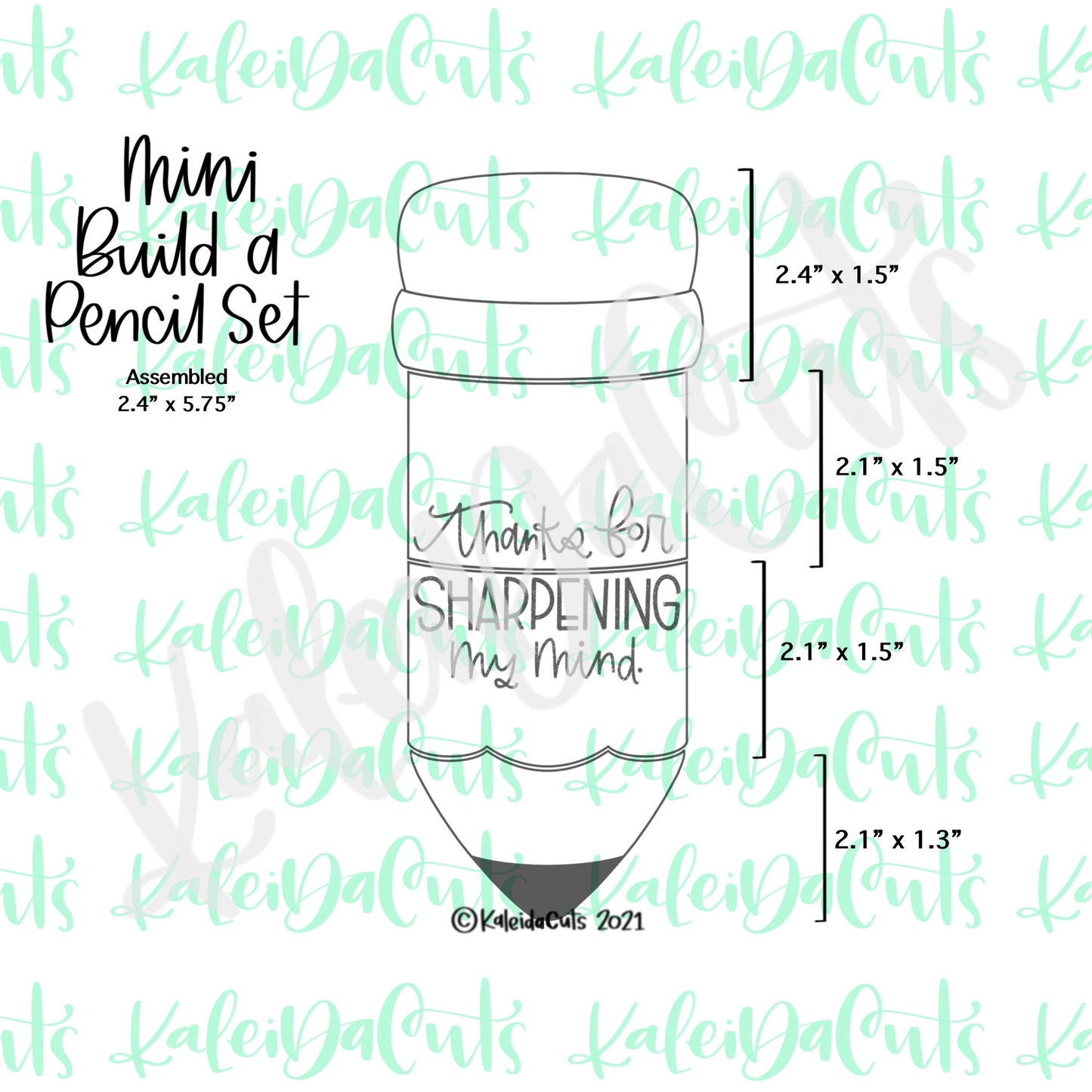 Mini Build a Pencil Cookie Cutter Set of 4