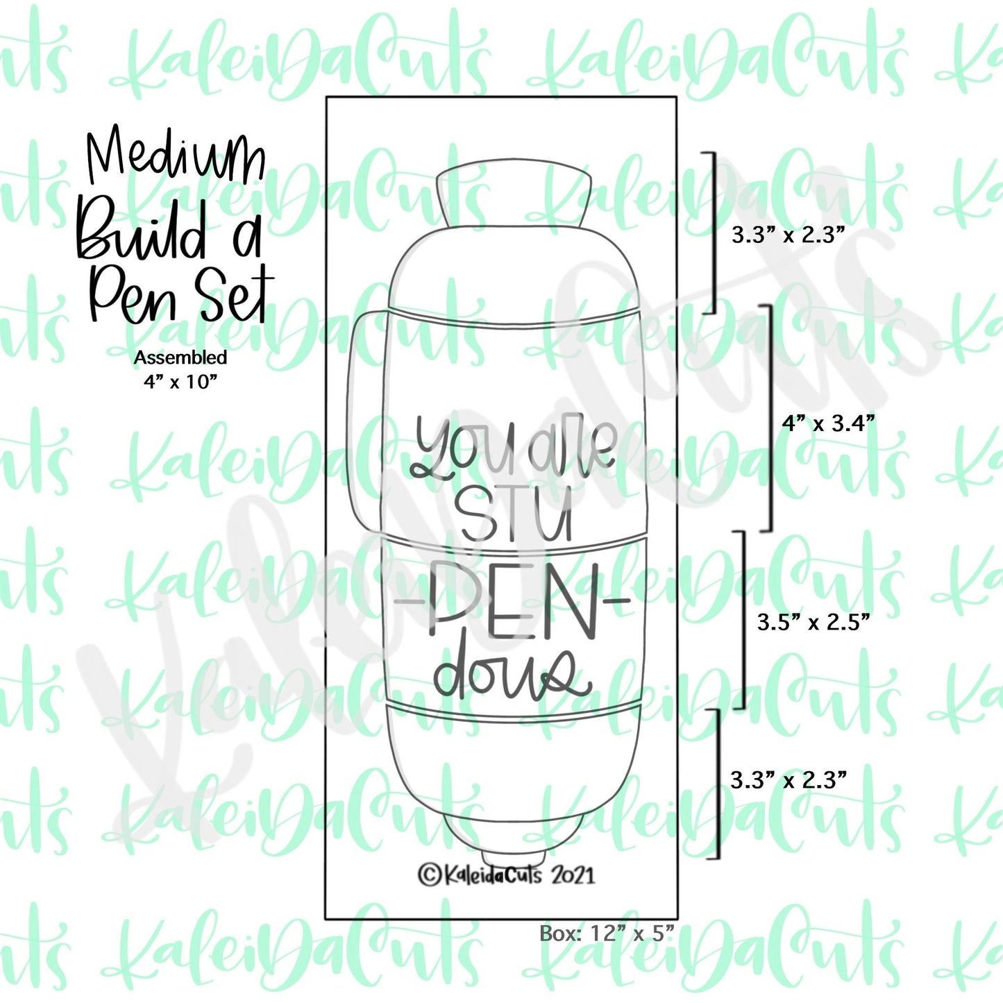 Medium Build a Pen Cookie Cutter Set of 4