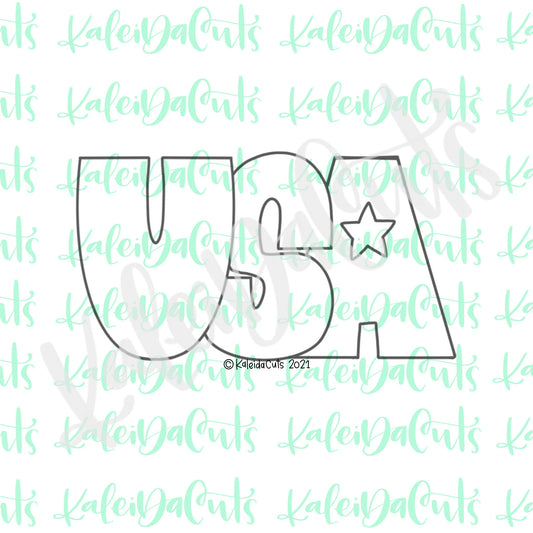 USA Lettering  Cookie Cutter
