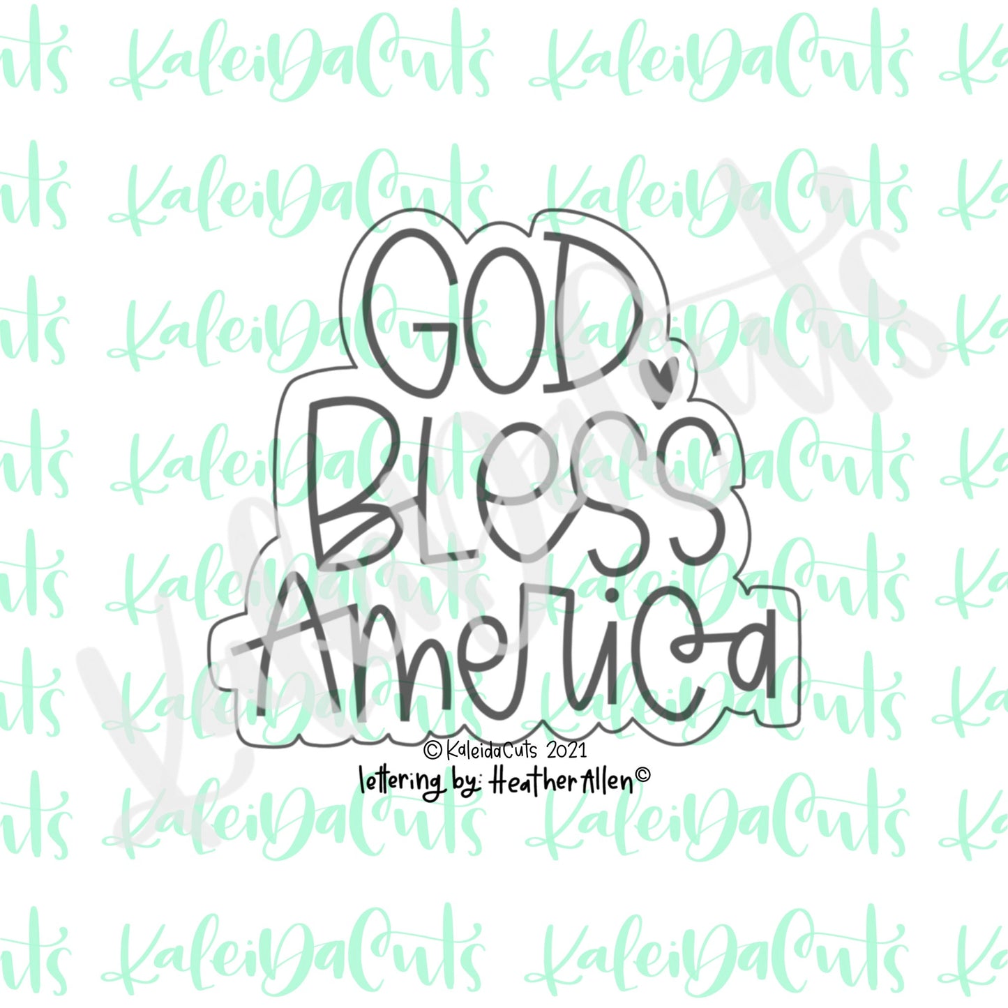 God Bless America Lettering Cookie Cutter